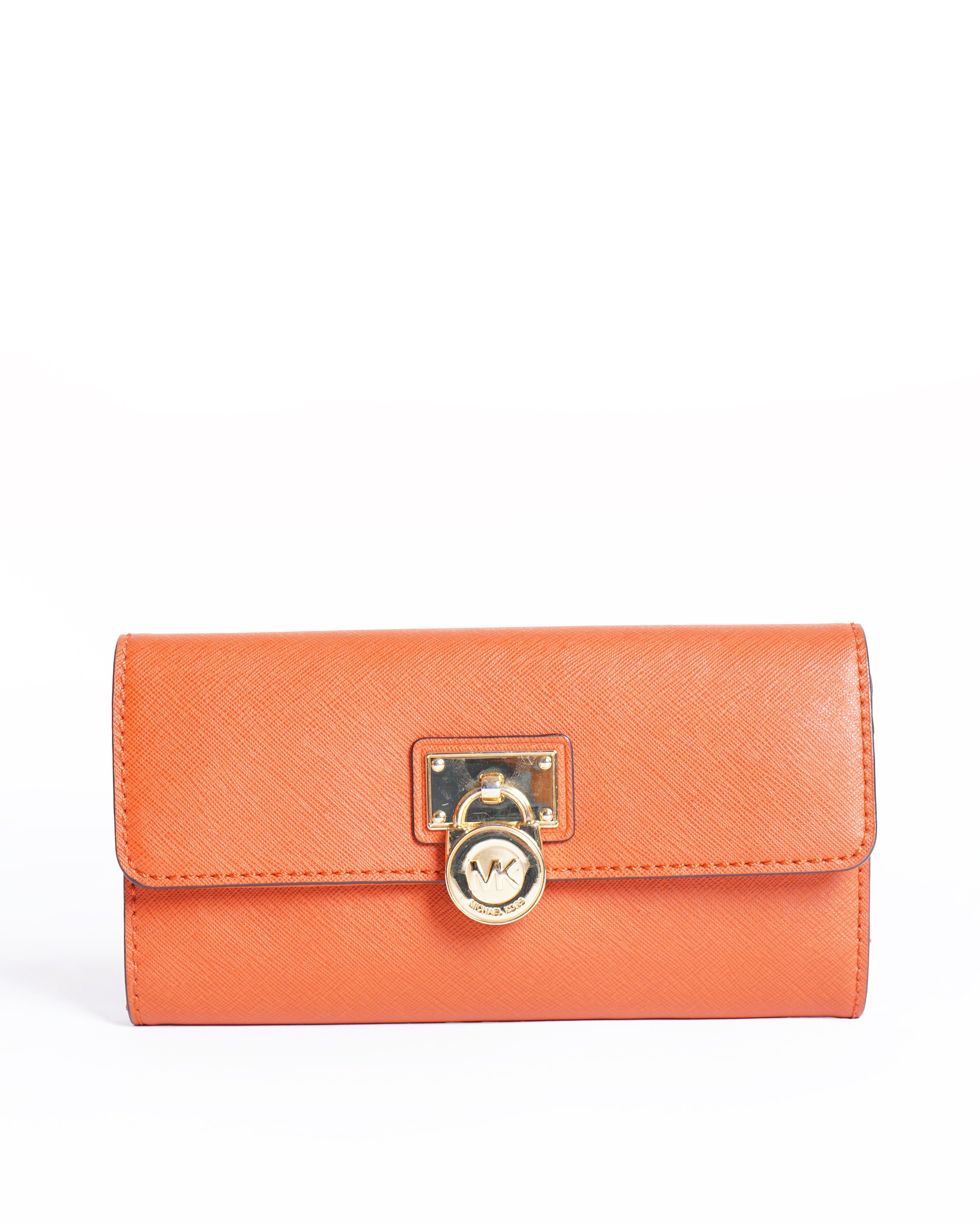Michael kors orange bifold wallet