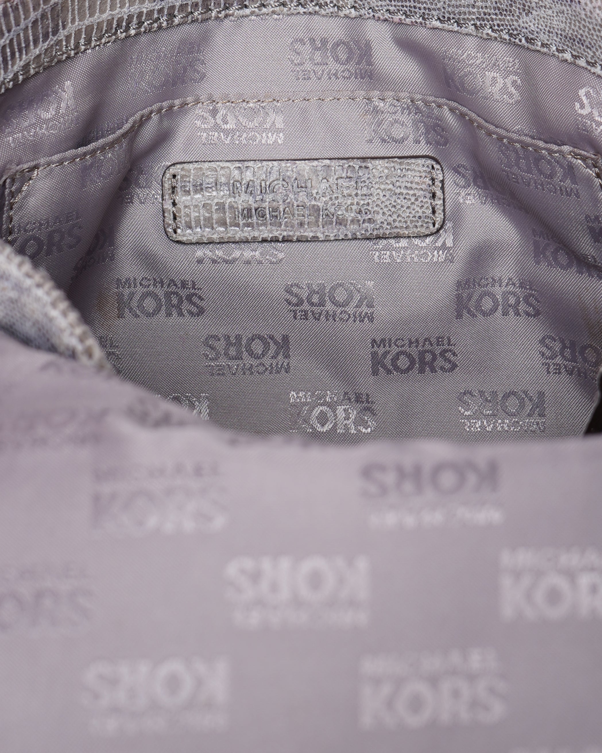 Michael Kors Embossed Shoulder Bag In Grey