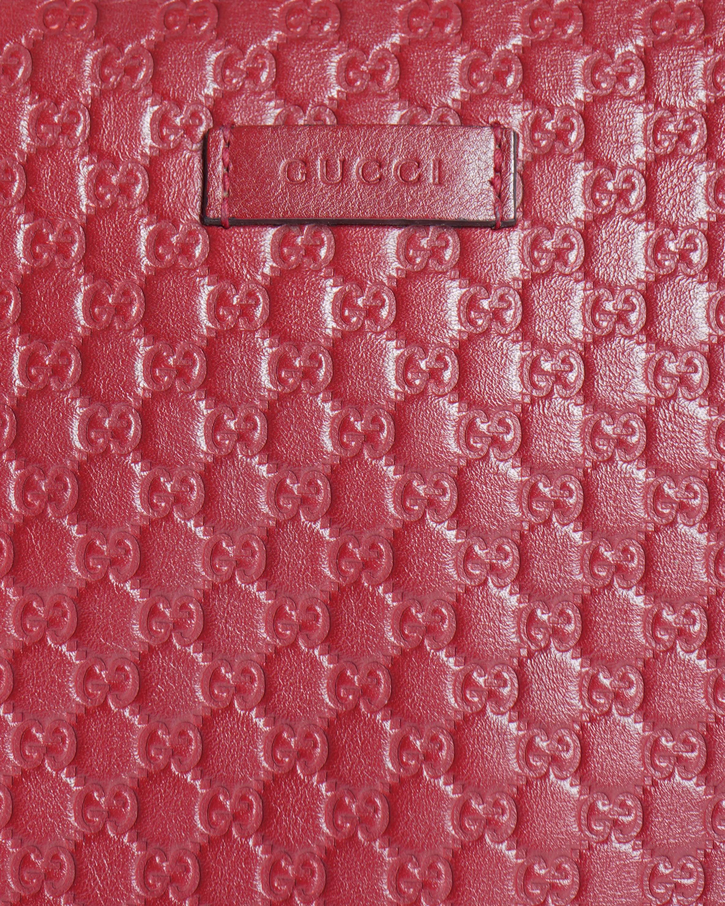 Gucci red gg microguccisima tote bag