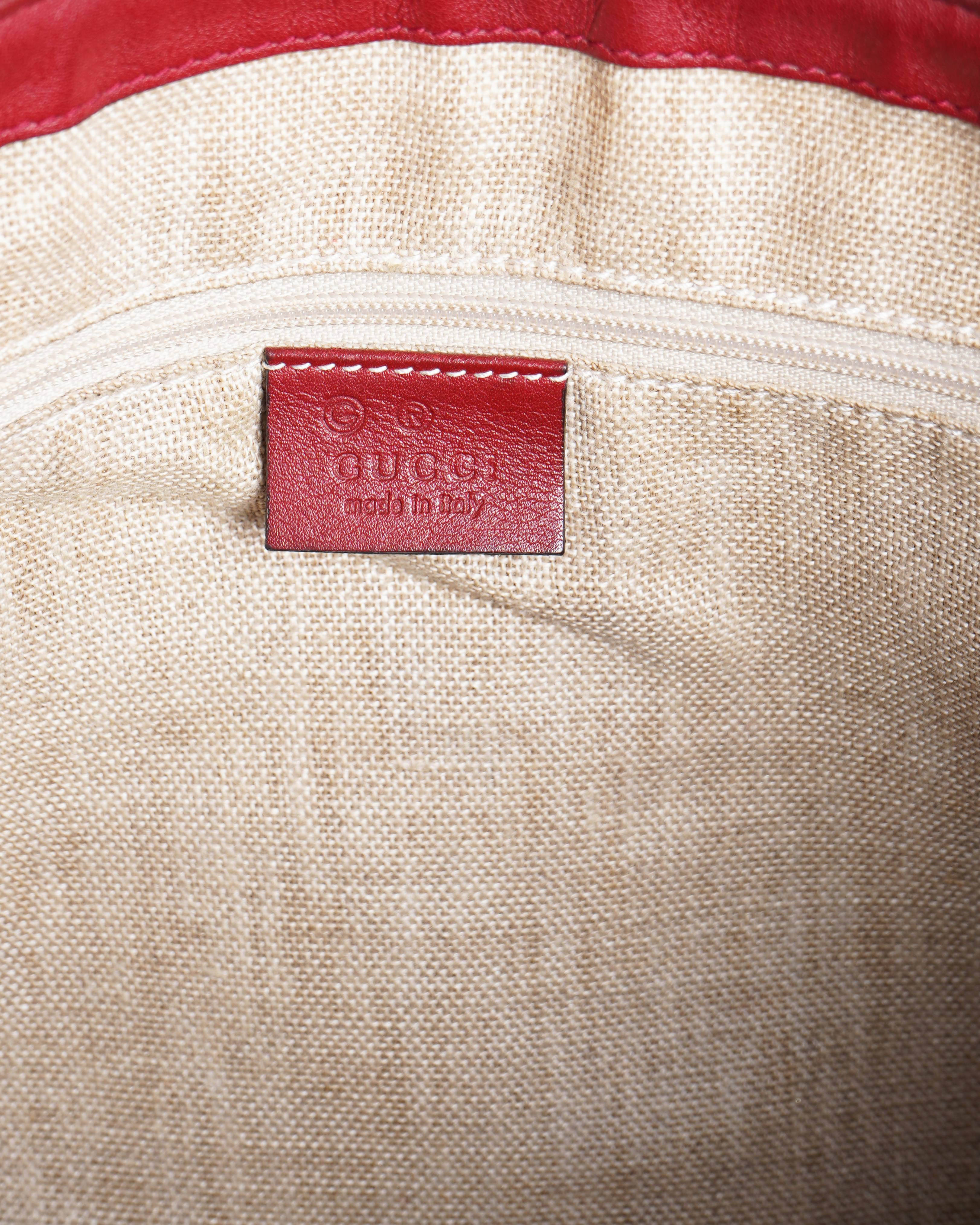 Gucci red gg microguccisima tote bag