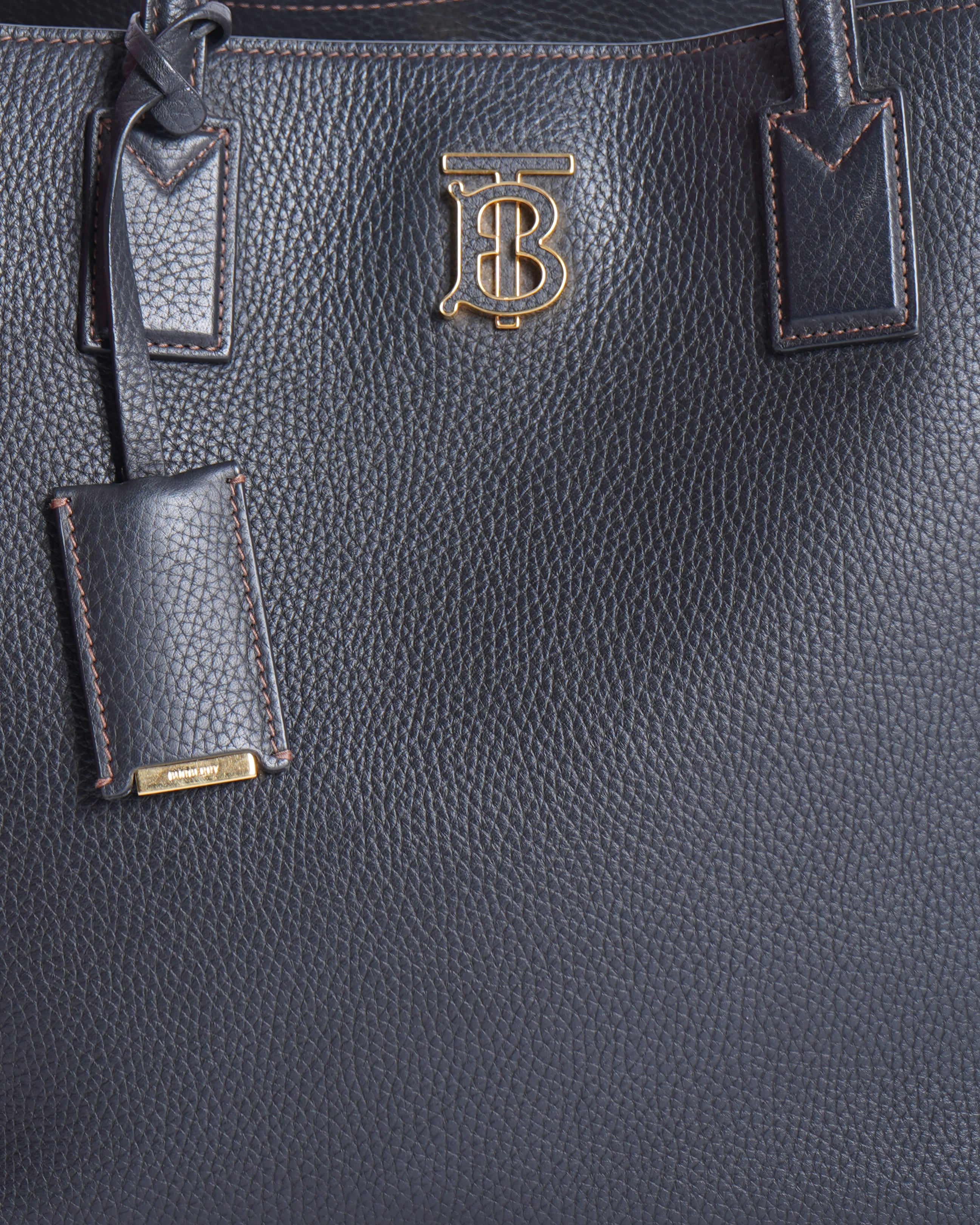 Burberry TB Monogram Tote In Black