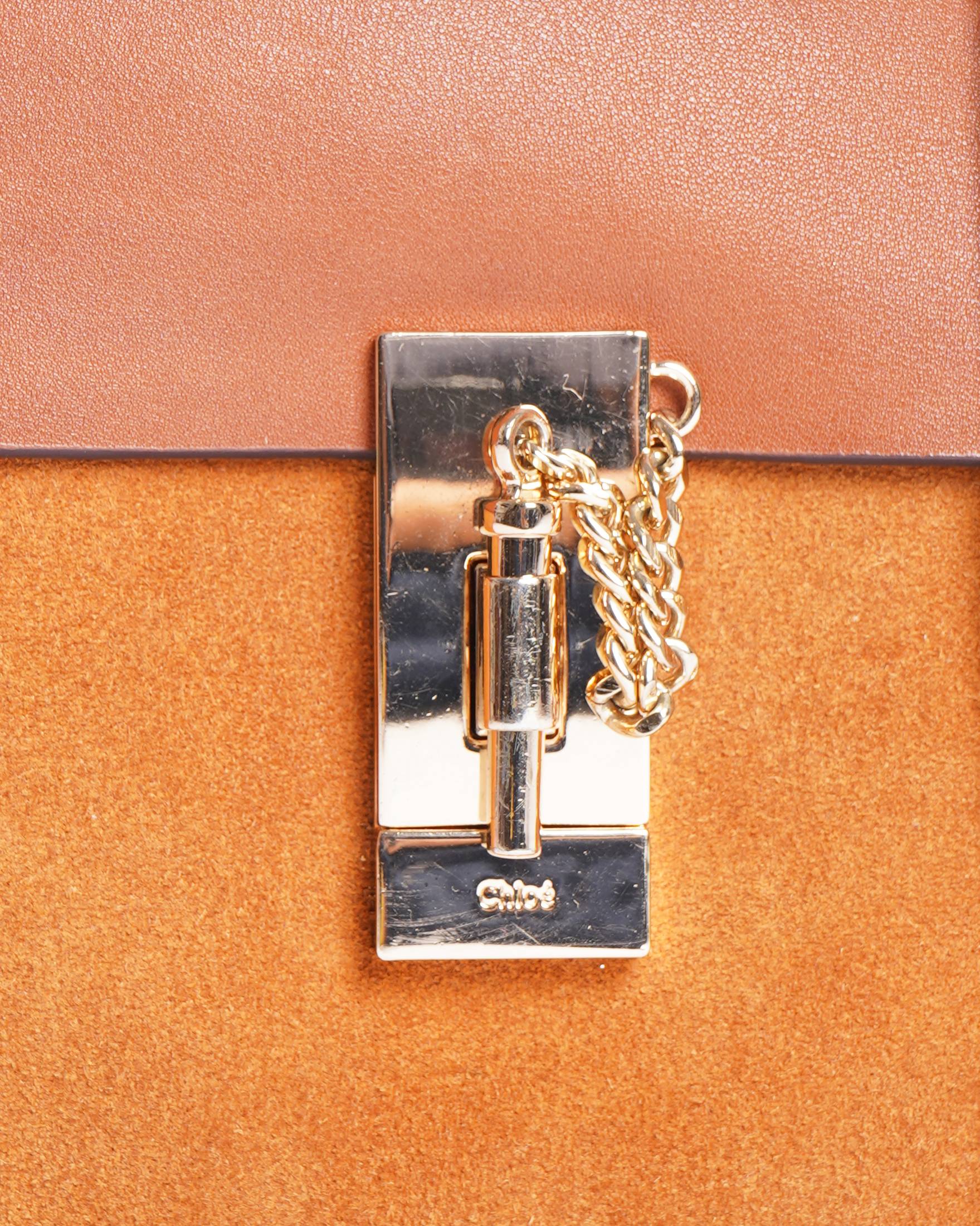 Chloé drew suede leather chain crossbody bag