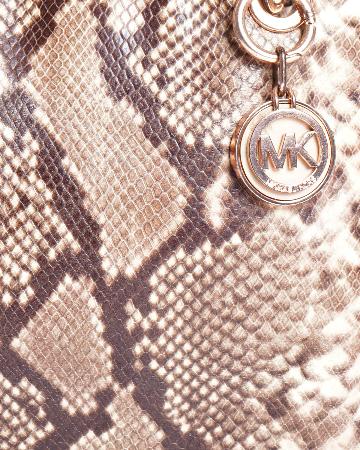 Michael Kors Brown Python Embossed Leather Small Cynthia Satchel