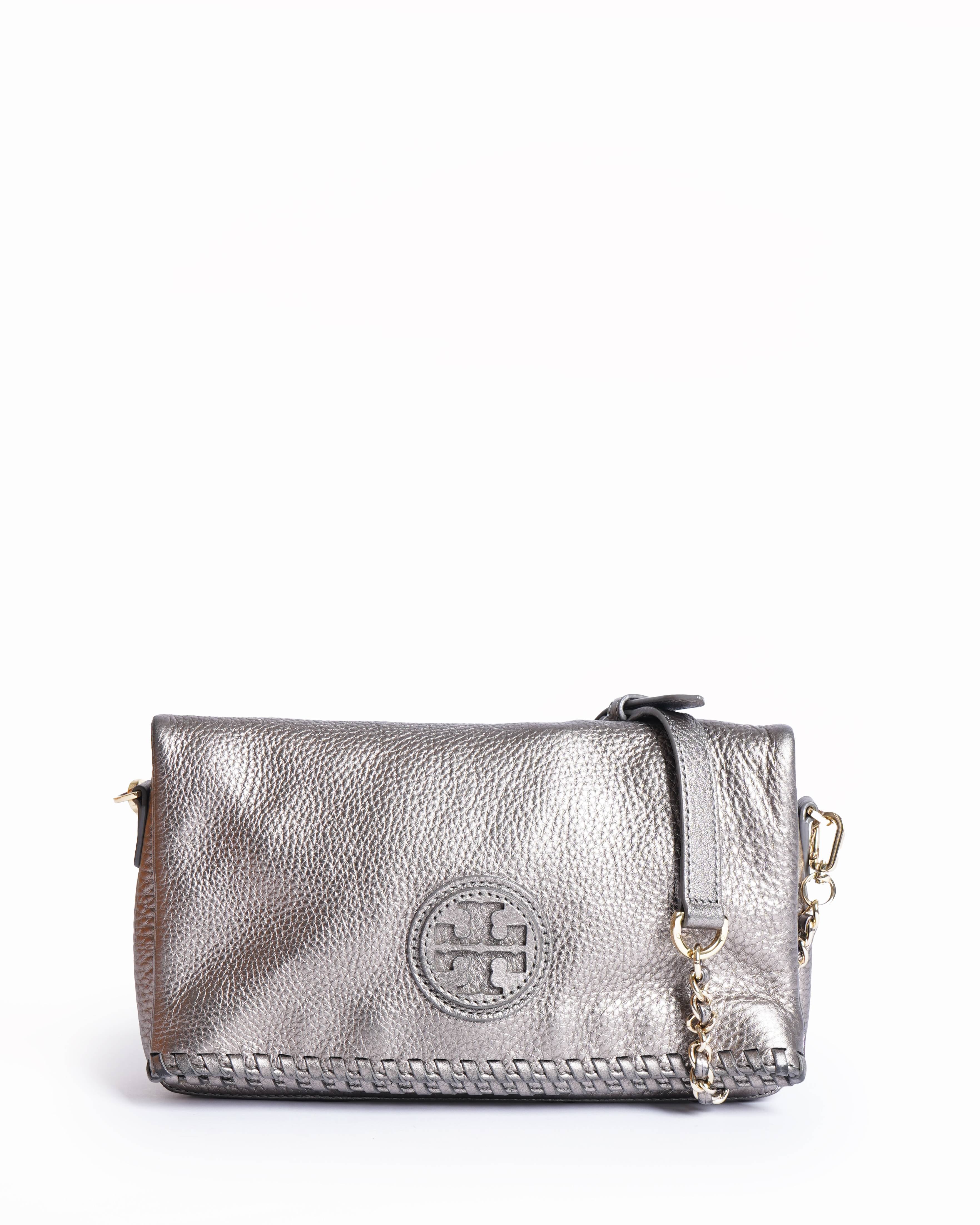Tory Burch Marion Crossbody Bag in metallic grey