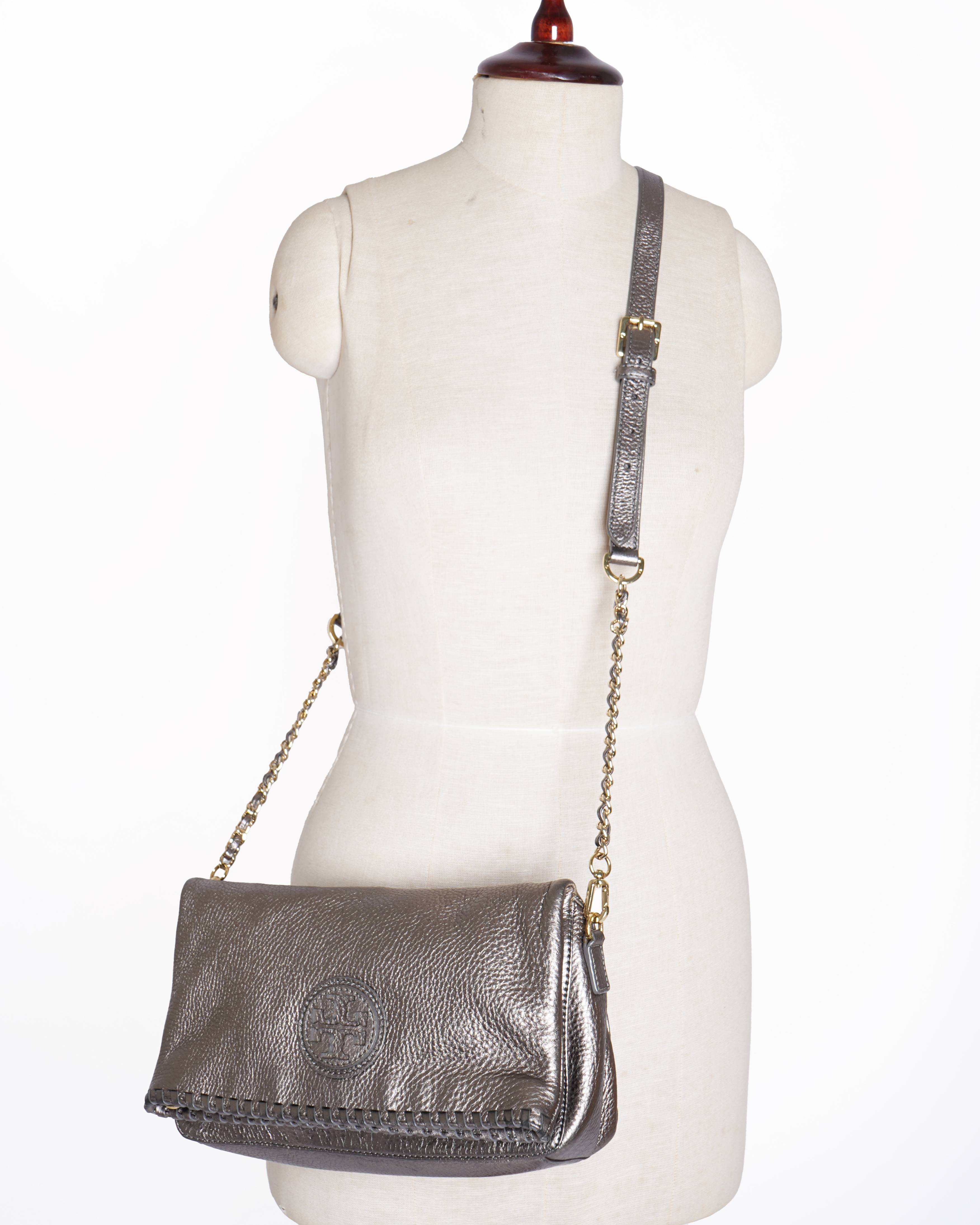 Tory Burch Marion Crossbody Bag in metallic grey