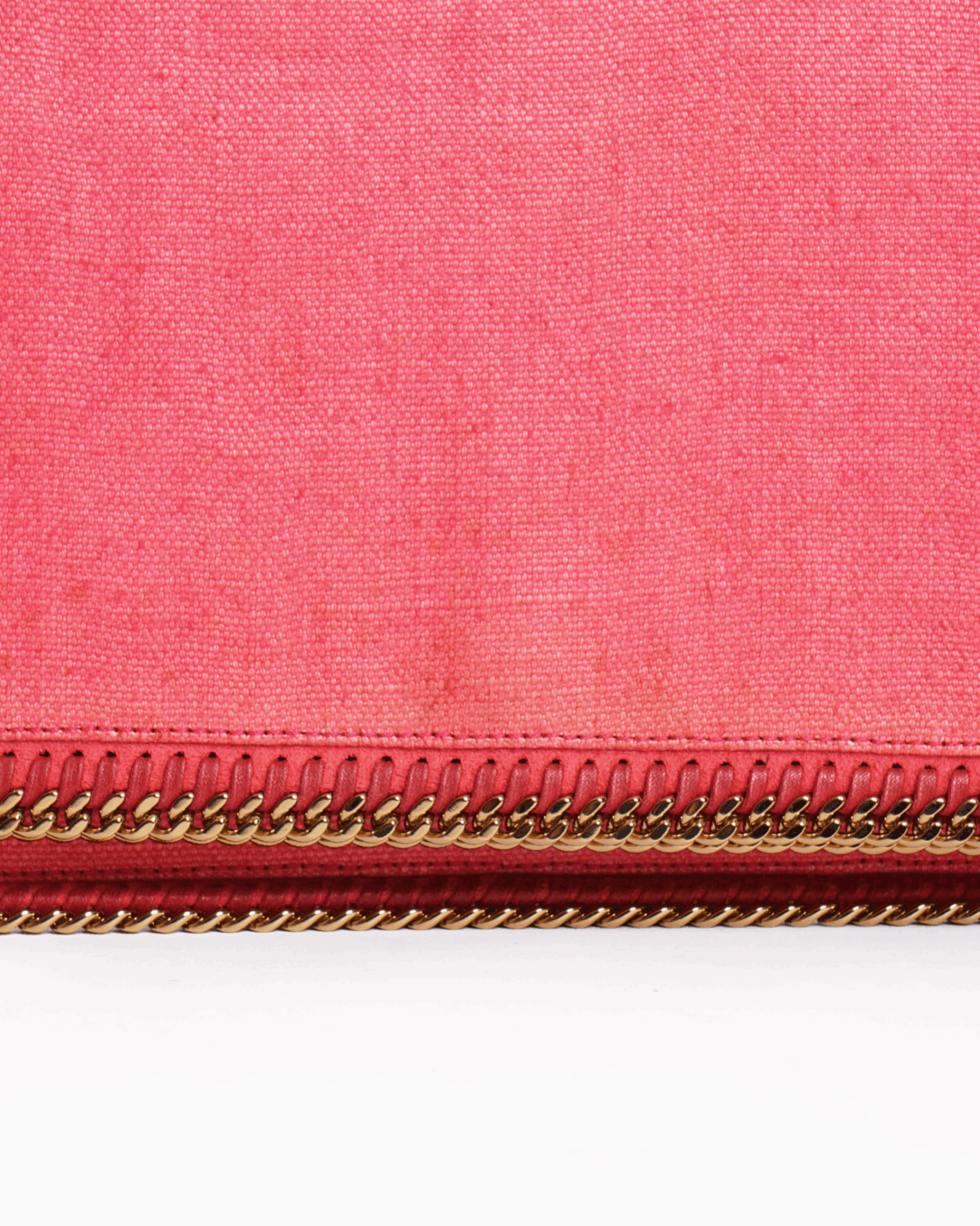 Stella McCartney folded over canvas clutch bag in red
