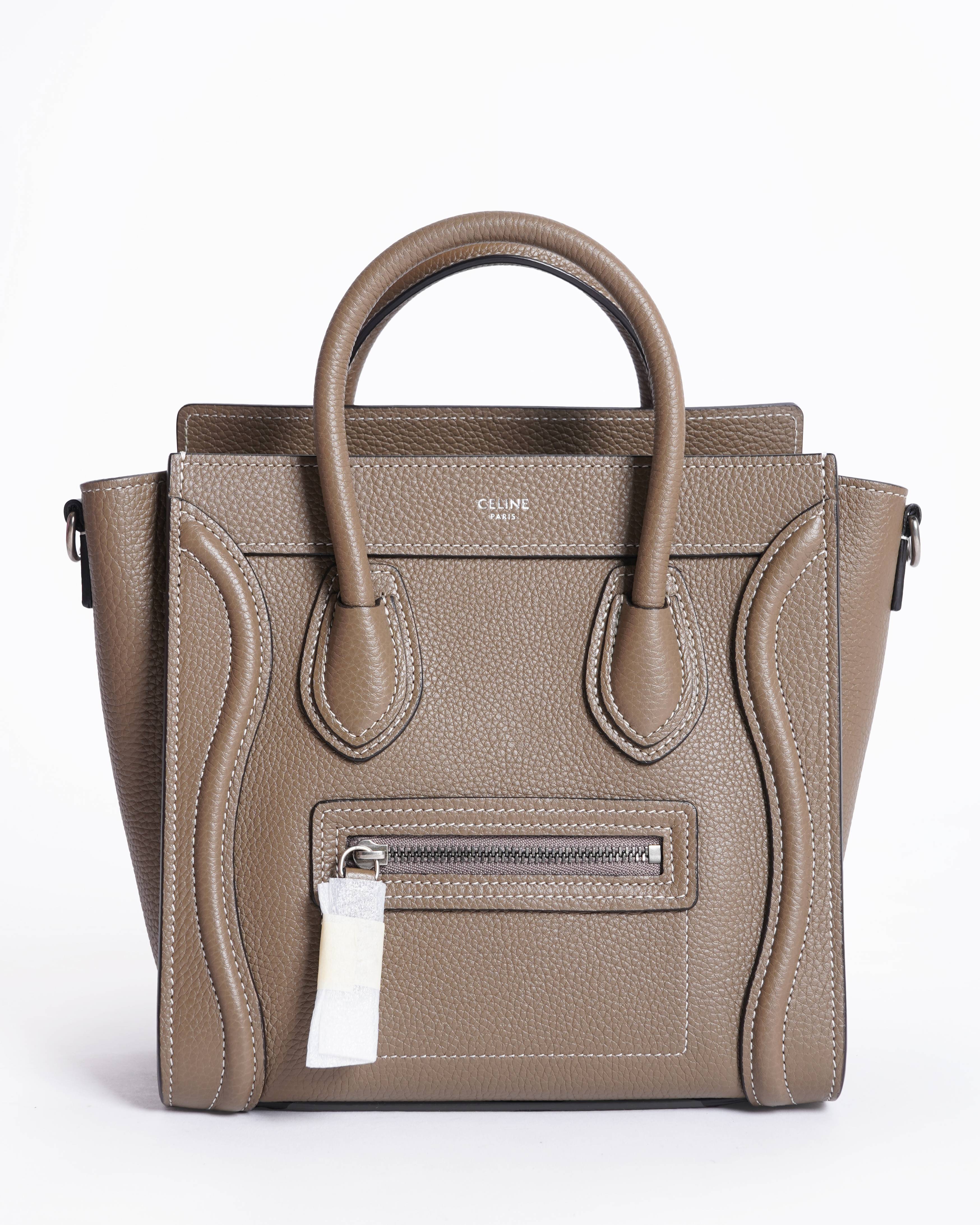 New Celine nano luggage bag in calfskin leather