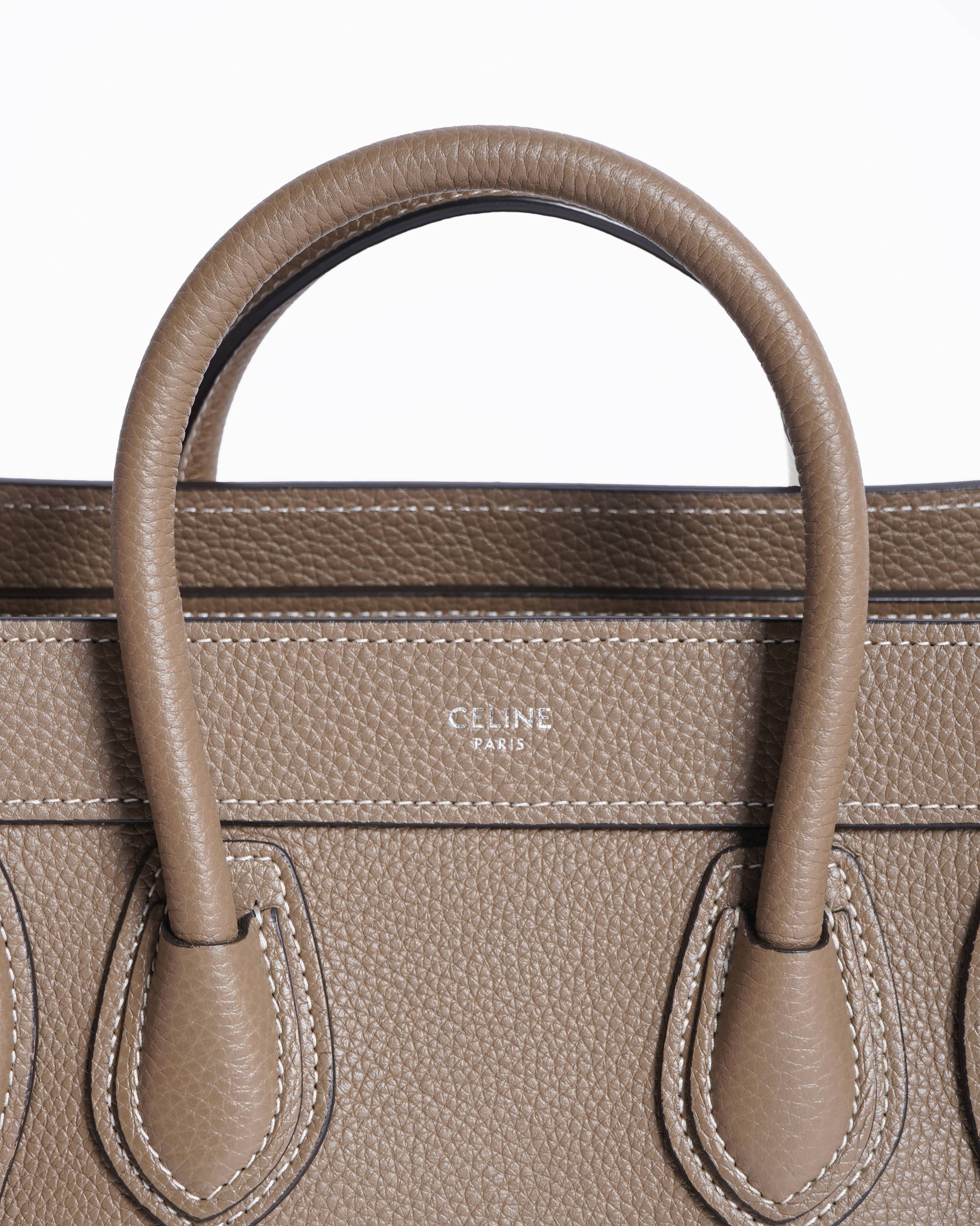 New Celine nano luggage bag in calfskin leather