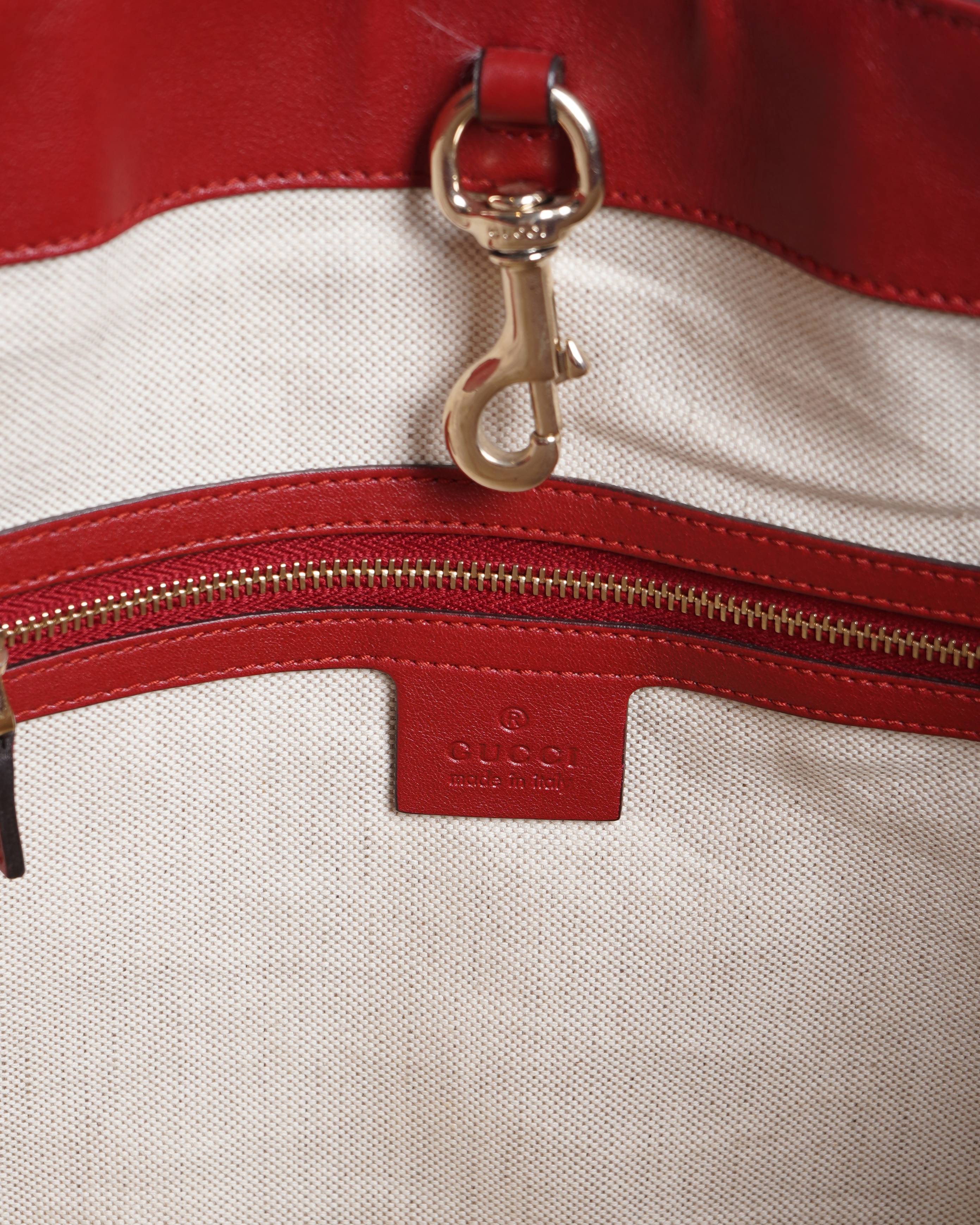Gucci Red Microguccissima Patent Leather Medium Nice Tote