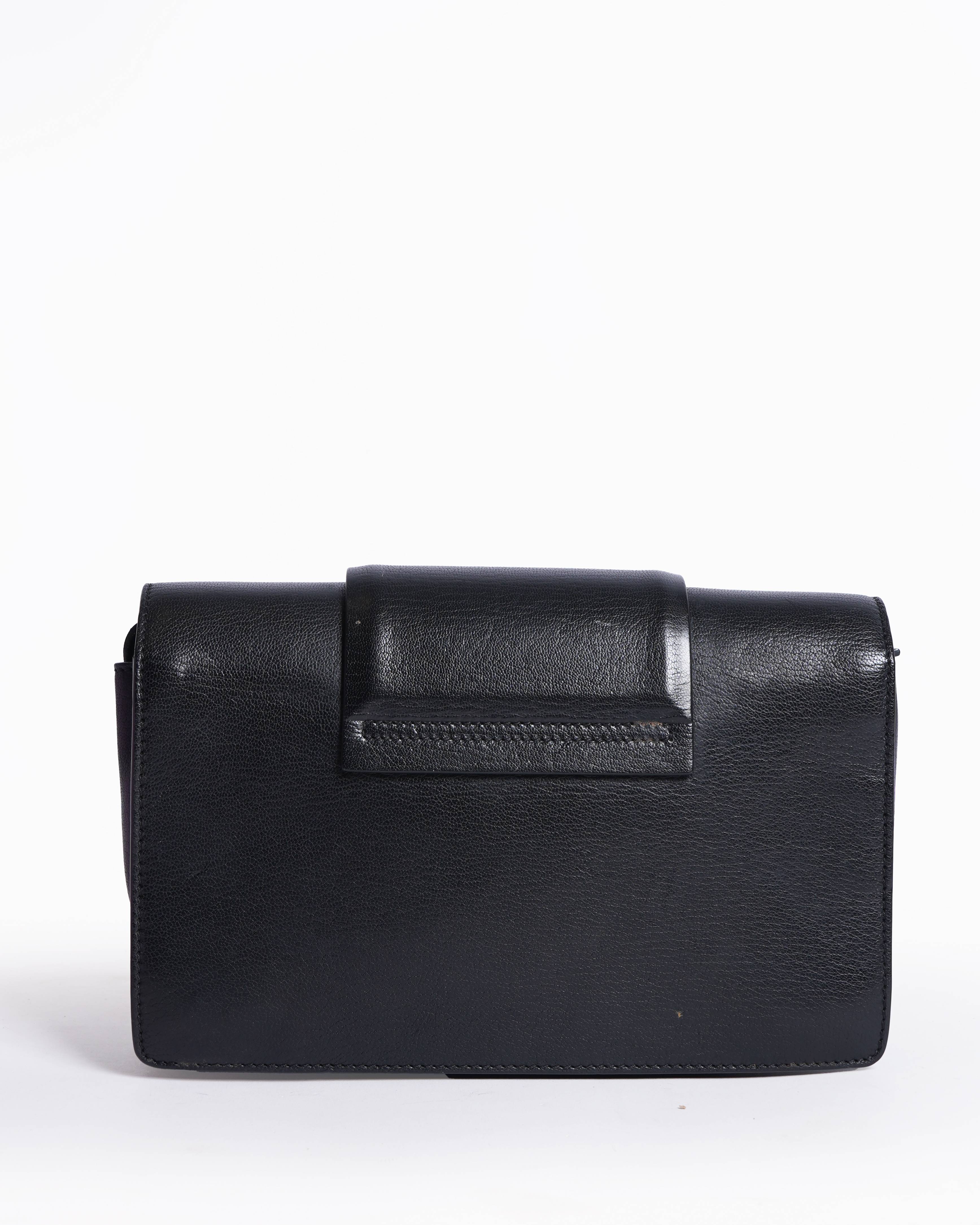 Givenchy Black Goatskin Leather Infinity Flap Crossbody Bag