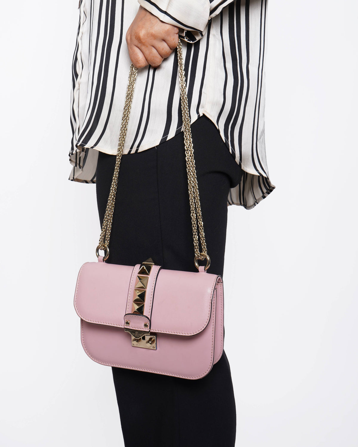 Valentino Small Rockstud Giam Lock Flap shoulder Bag