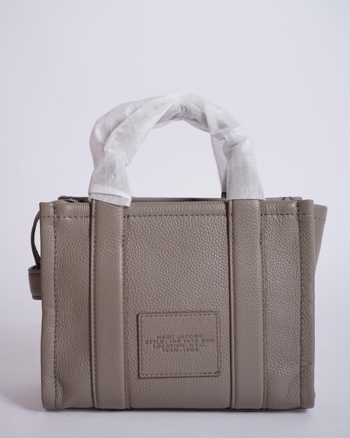 New Marc jacobs leather medium tote bag in grey