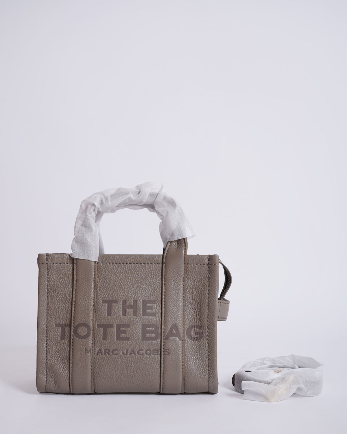 New Marc jacobs leather medium tote bag in grey