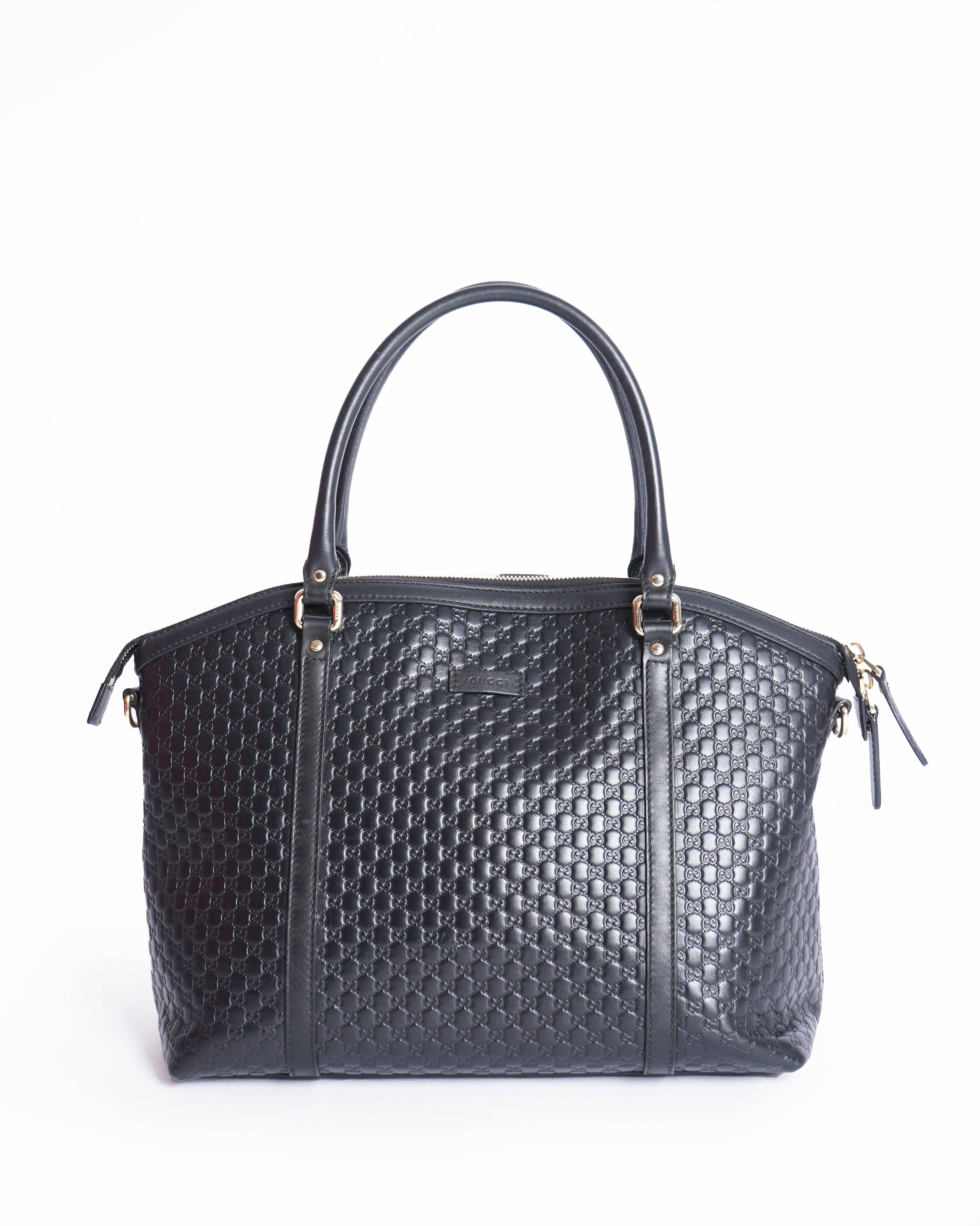 Gucci Black Microguccissima Leather Large Dome Satchel