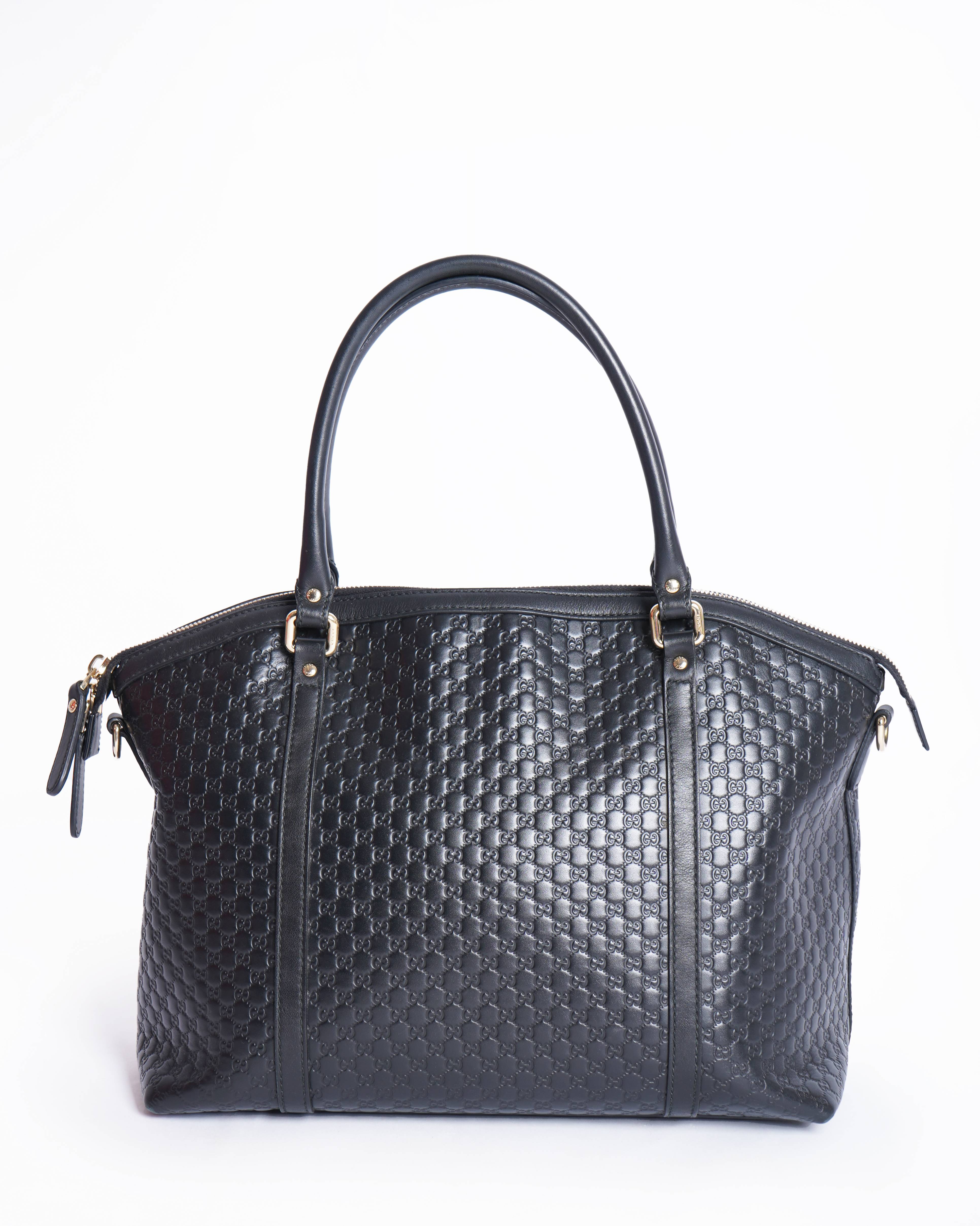 Gucci Black Microguccissima Leather Large Dome Satchel
