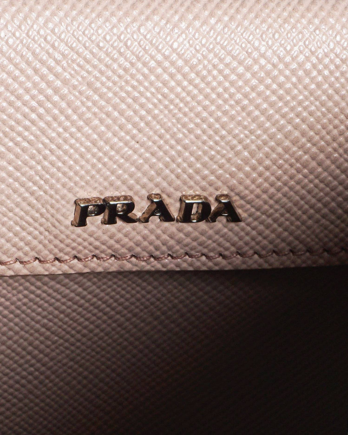 Prada Beige Saffiano Leather Turn-Lock Shoulder Bag