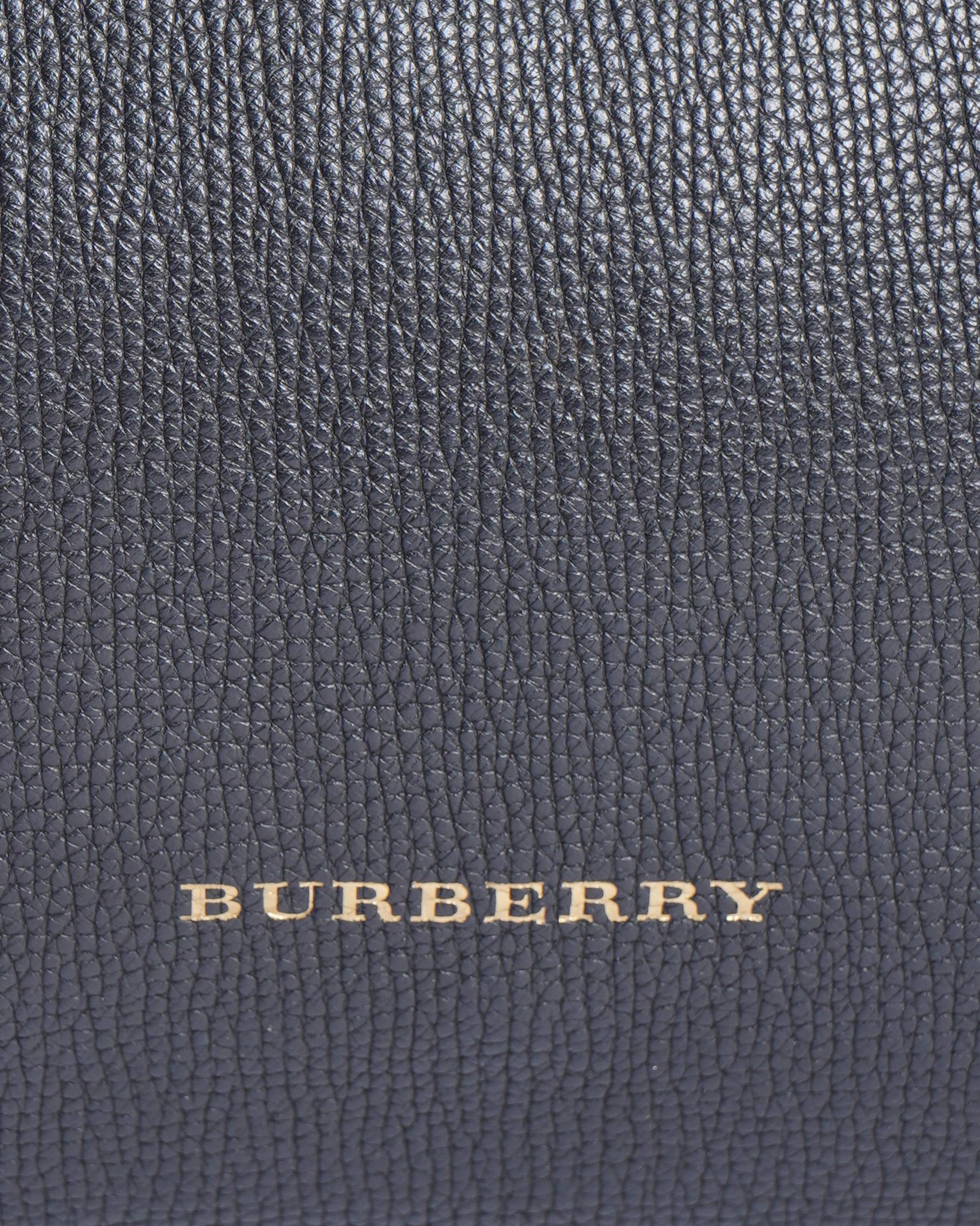 Burberry Black/Beige Leather & House Check Small Canterbury Tote