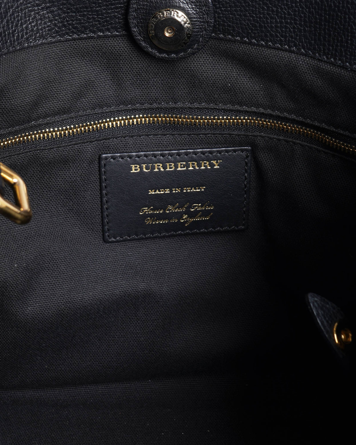 Burberry Black/Beige Leather & House Check Small Canterbury Tote
