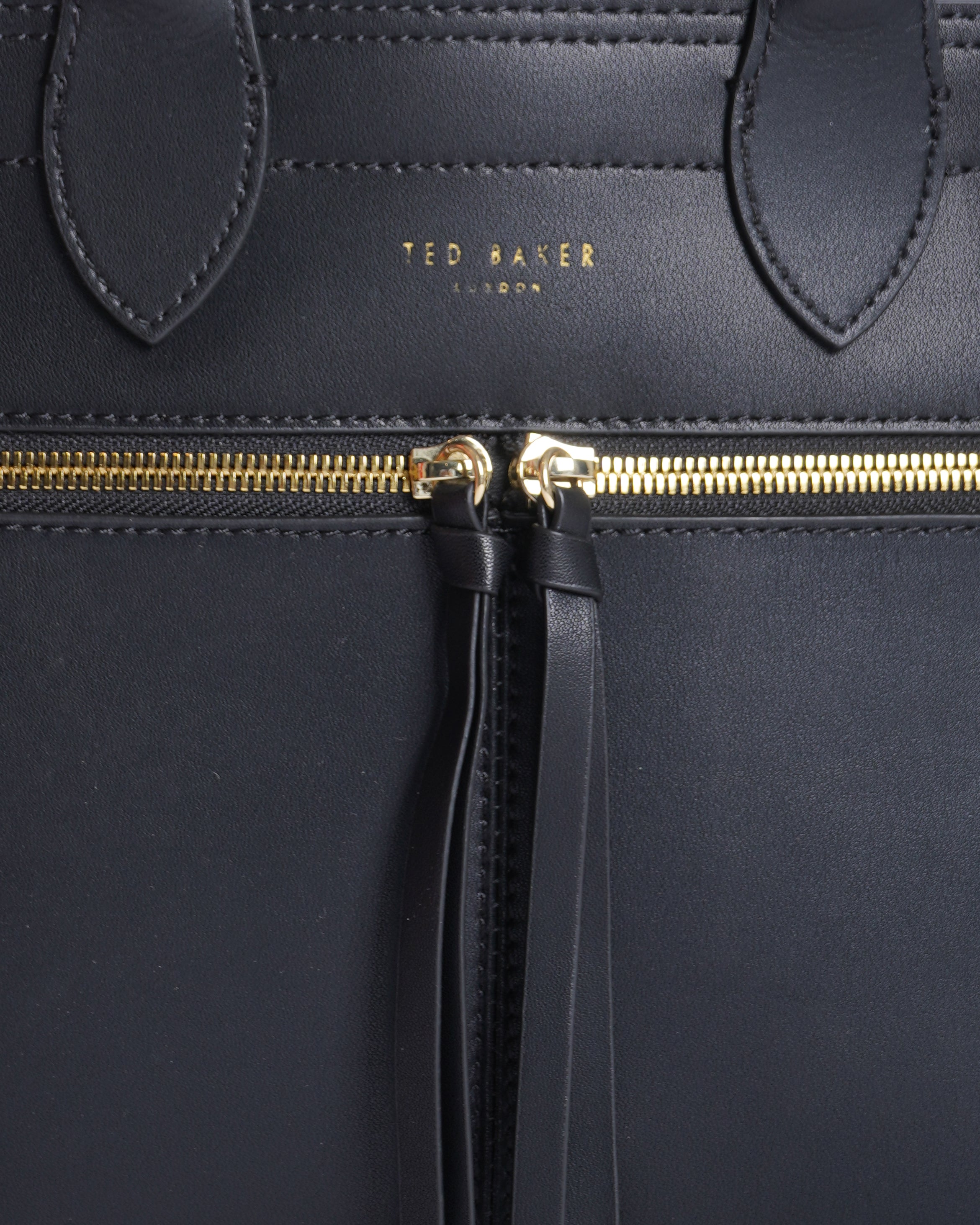Ted baker black leather shopper handheld bag