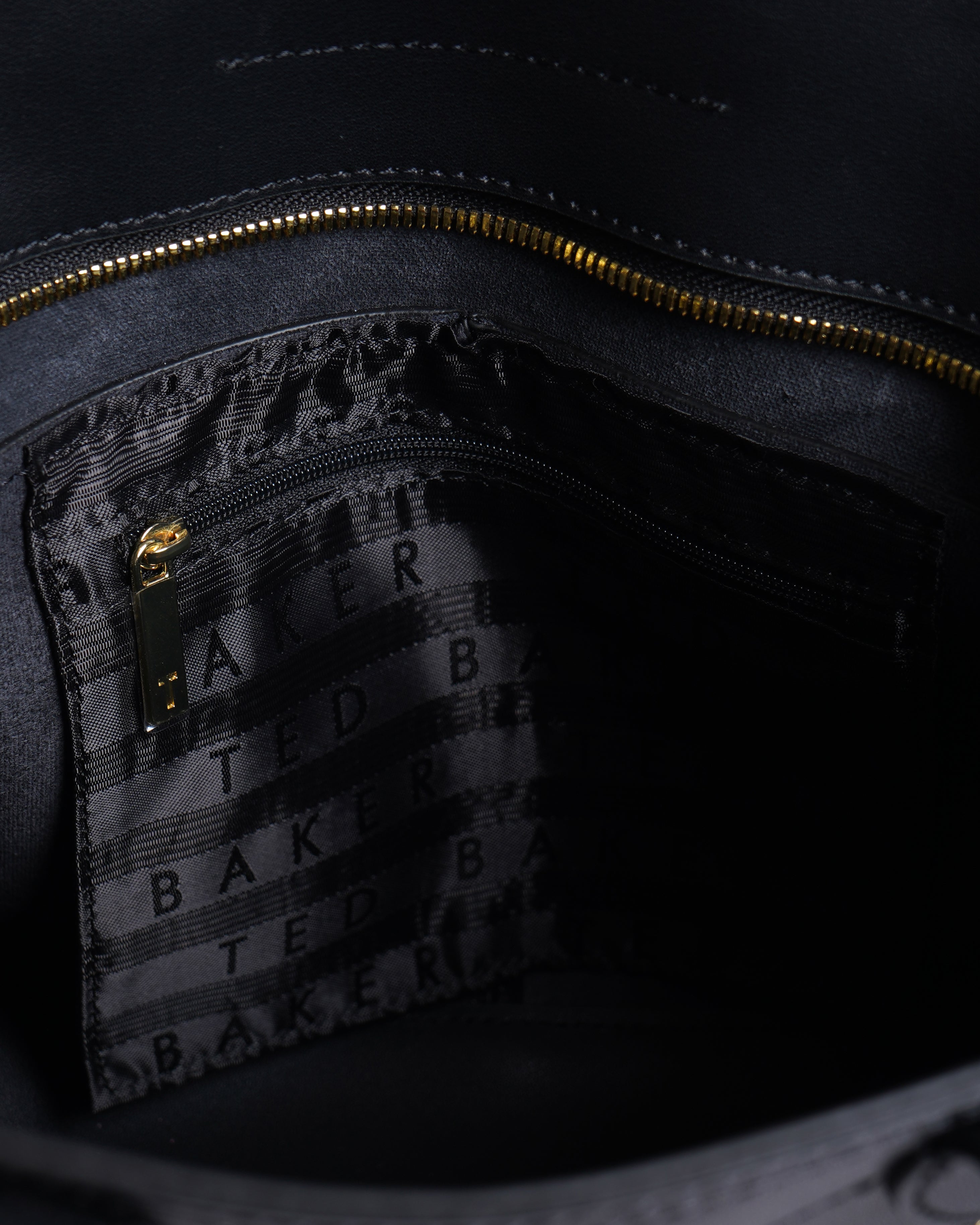 Ted baker black leather shopper handheld bag