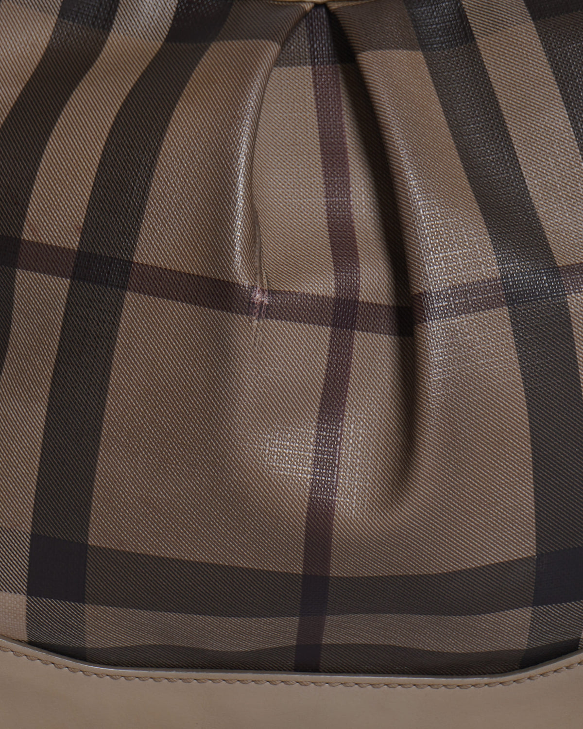 Burberry Beige/Grey Smoked Check Coated Canvas & Leather Hartham Shoulder Bag