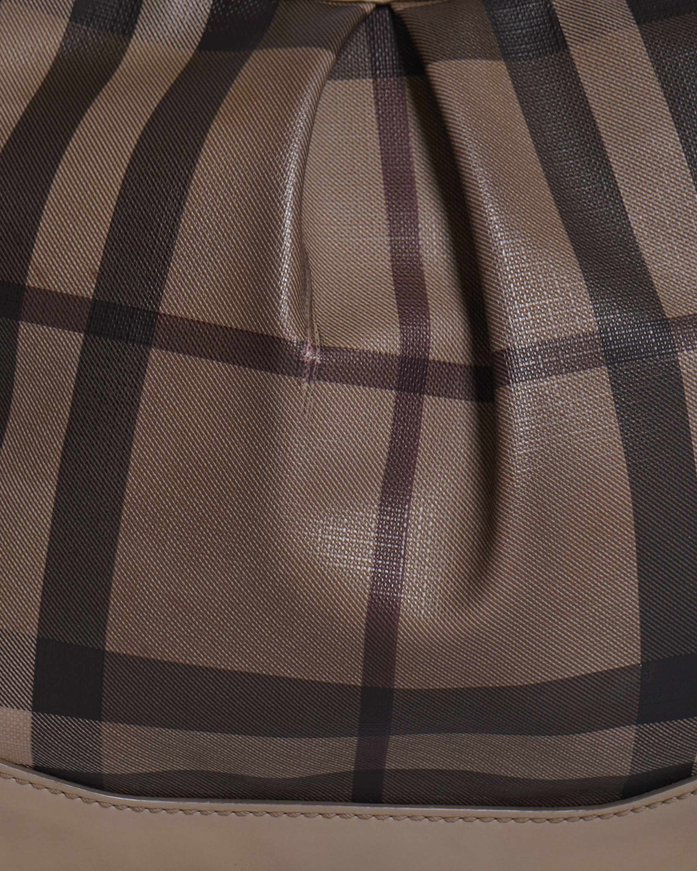 Burberry Beige/Grey Smoked Check Coated Canvas & Leather Hartham Shoulder Bag