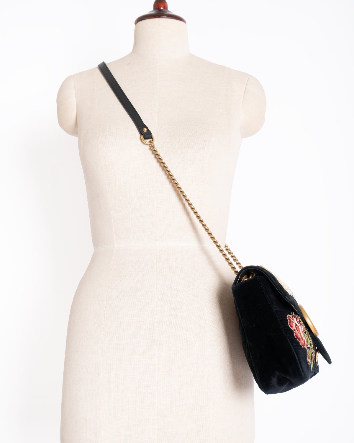 Gucci GG Marmont Flap Velvet Crossbody Bag