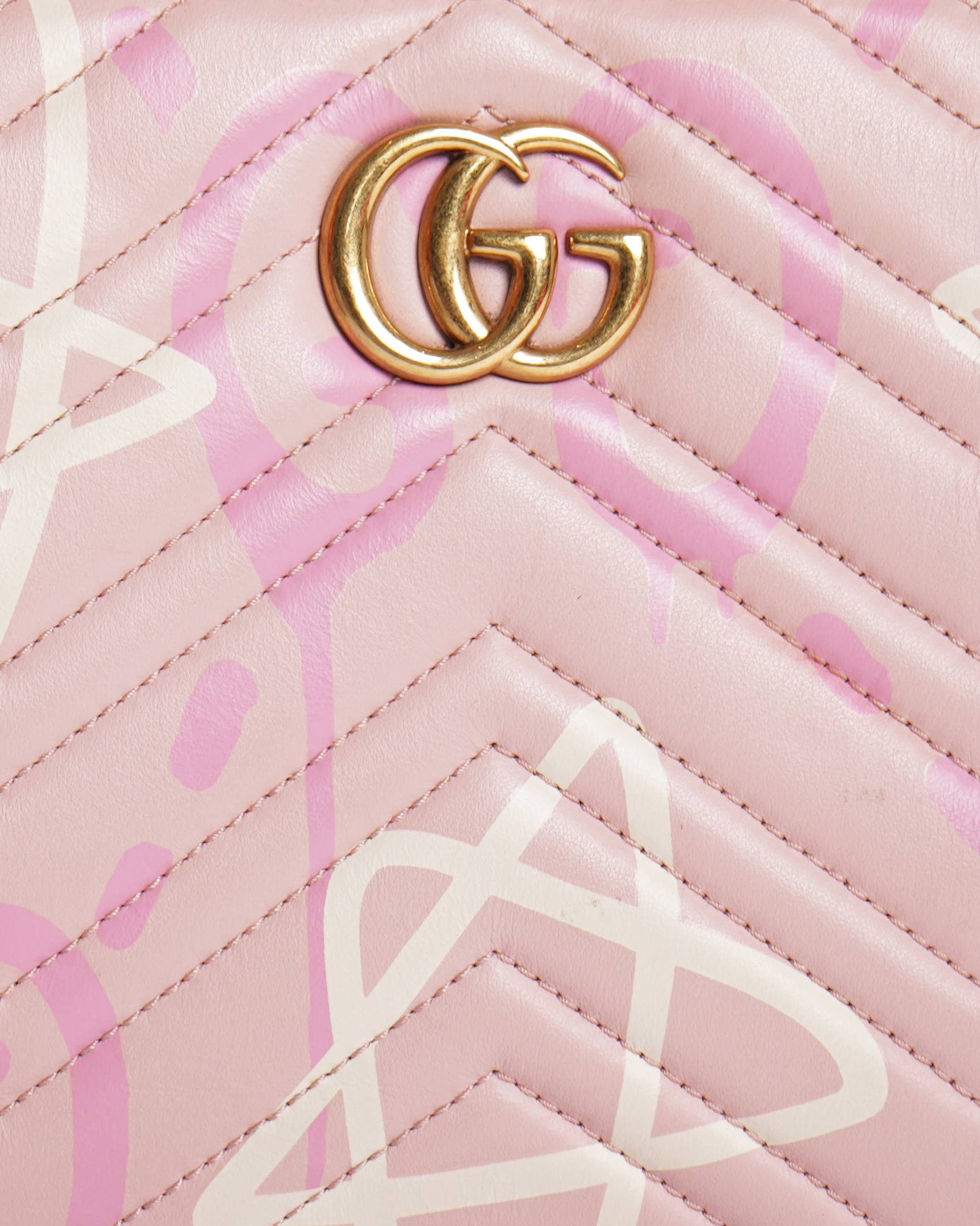 Gucci Pink GG Marmont Matelasse Leather Satchel