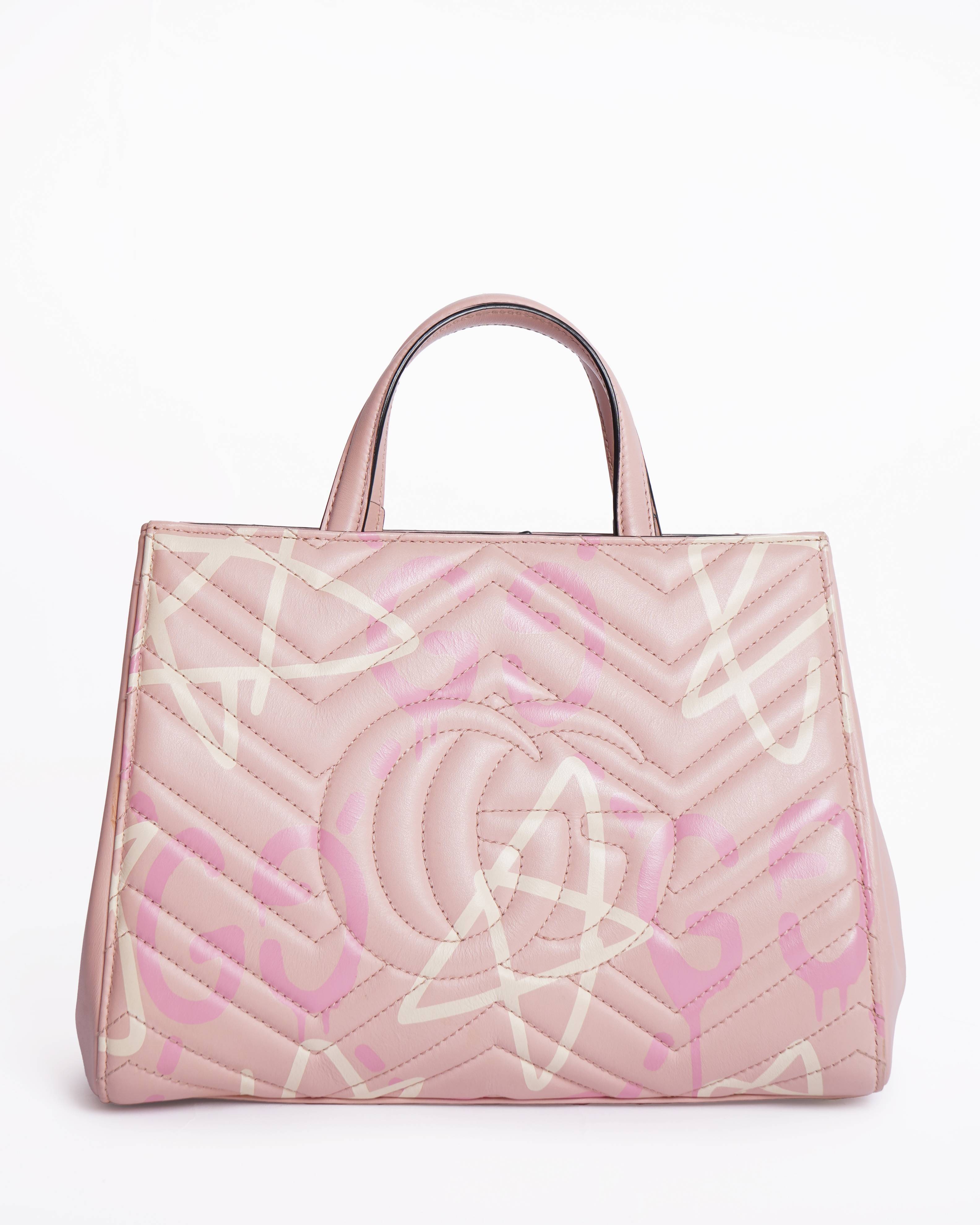 Gucci Pink GG Marmont Matelasse Leather Satchel