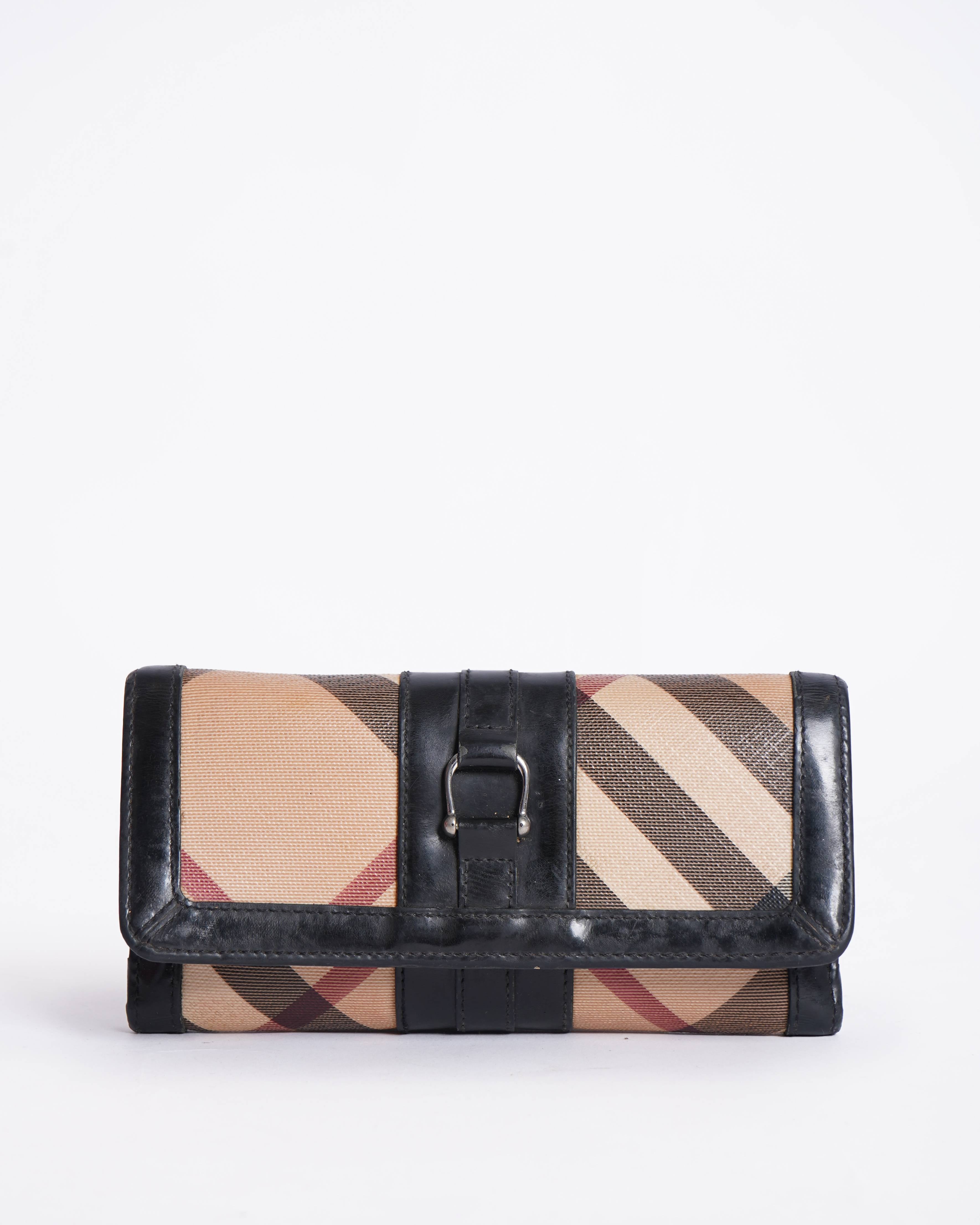 Burberry Nova Check Patent Leather Wallet