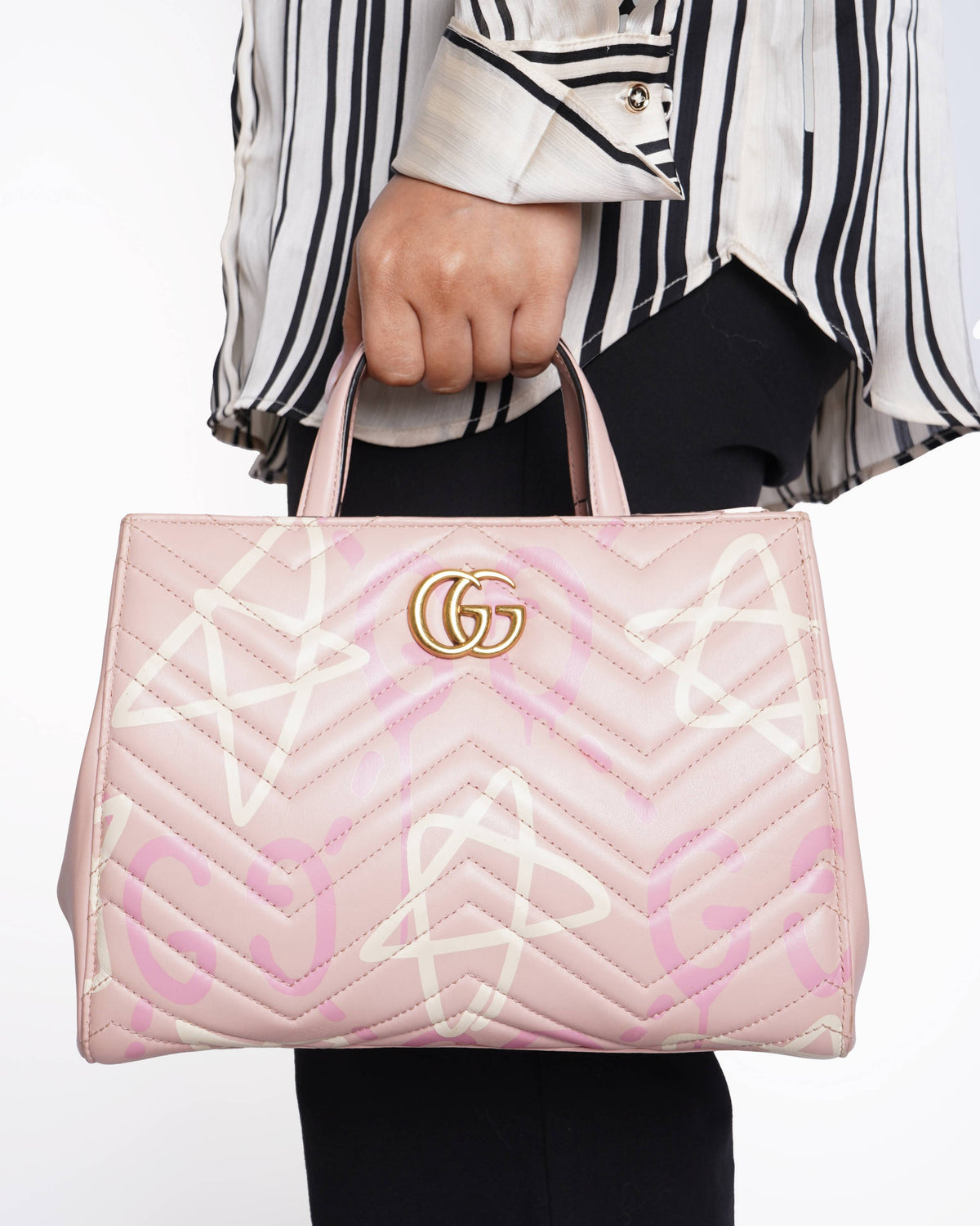 Gucci Pink GG Marmont Matelasse Leather Satchel