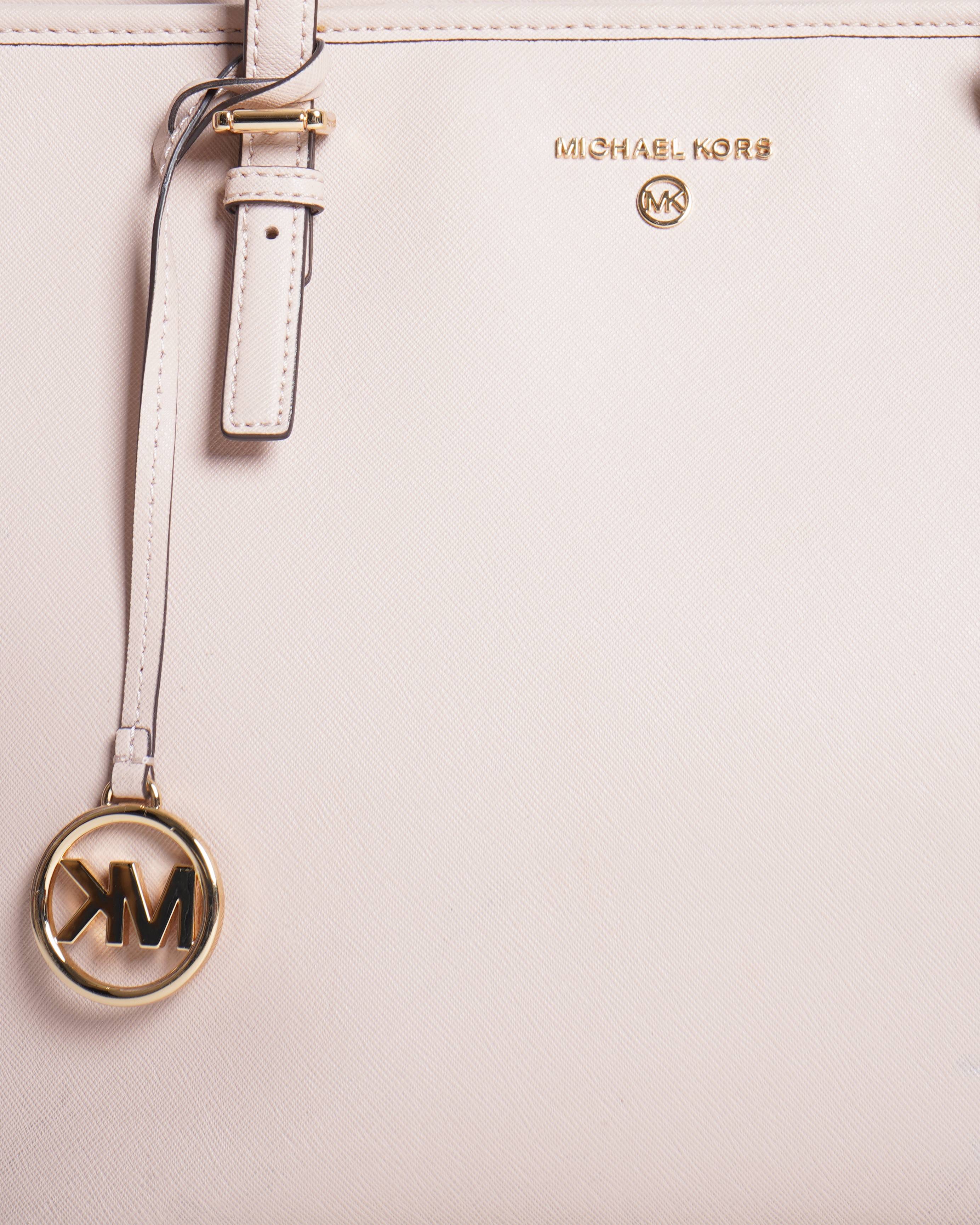 Michael Kors Jet Set Travel Saffiano leather Tote Bag In Pink