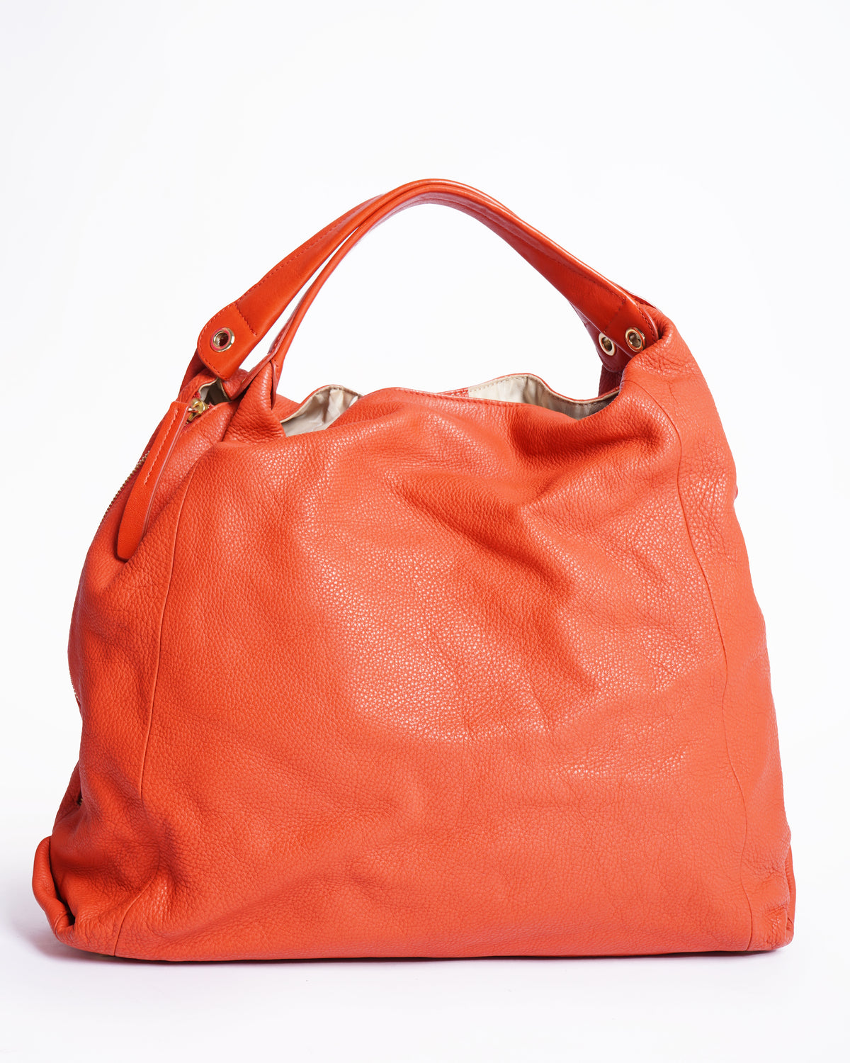 Furla 
orange leather hobo bag