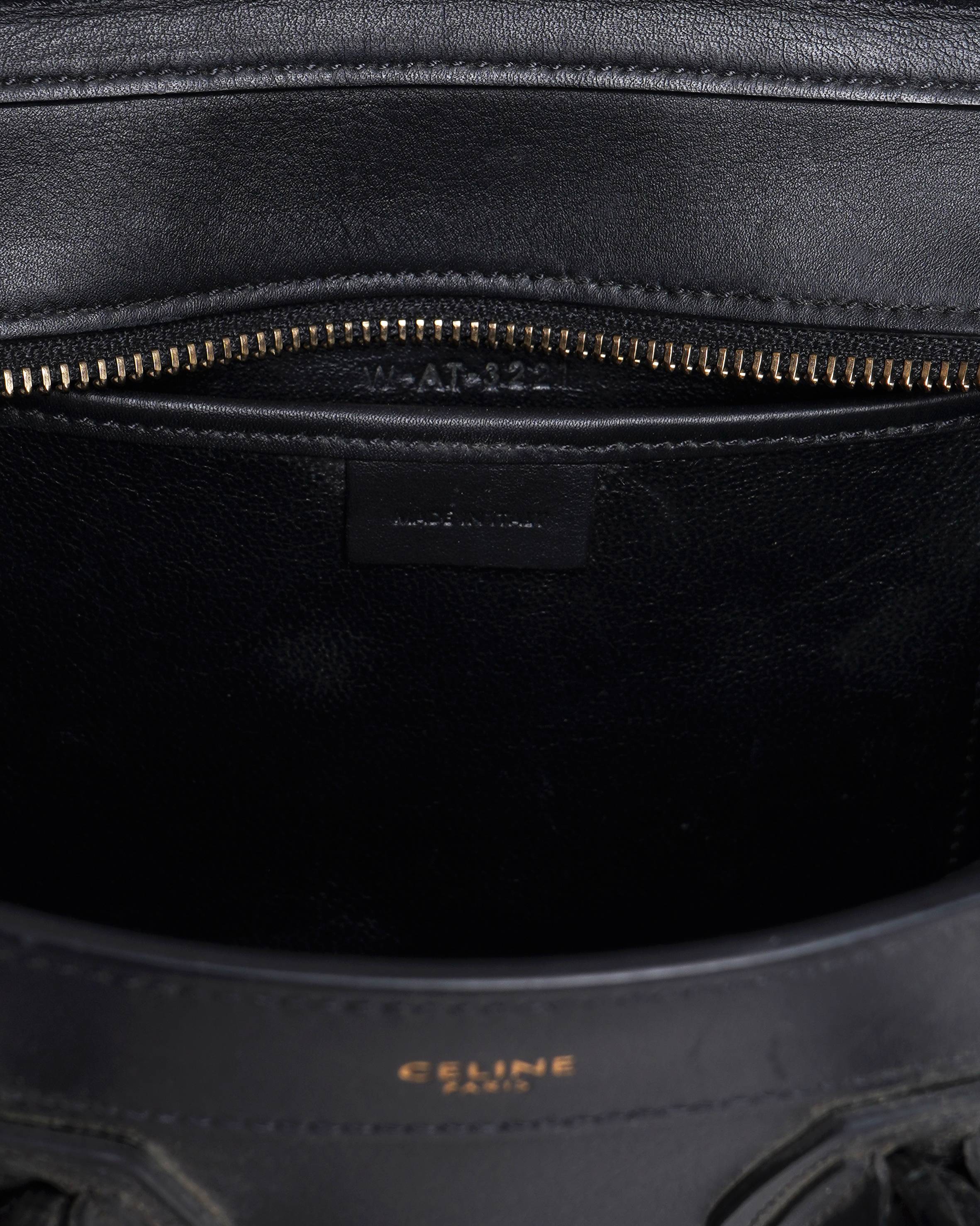 Celine black nano luggage bag