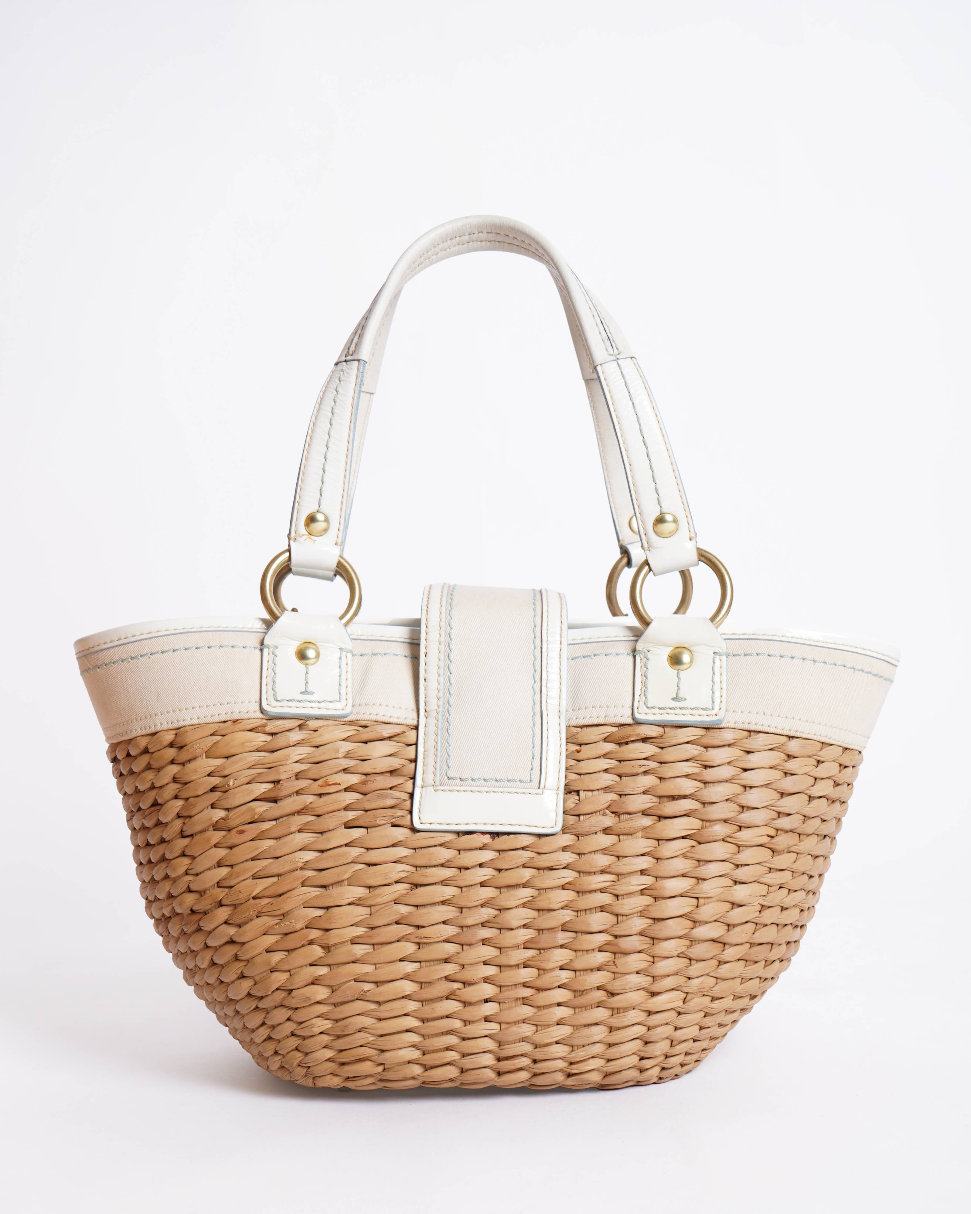 Coach Basket Wicker Tote Bag