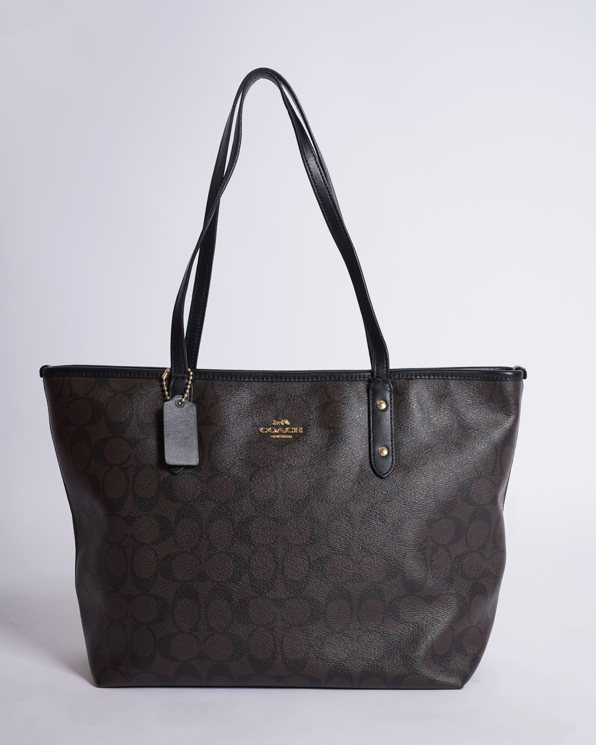 Authentic Pre-loved Coach Monogram City Tote Bag Dark Brown - My 