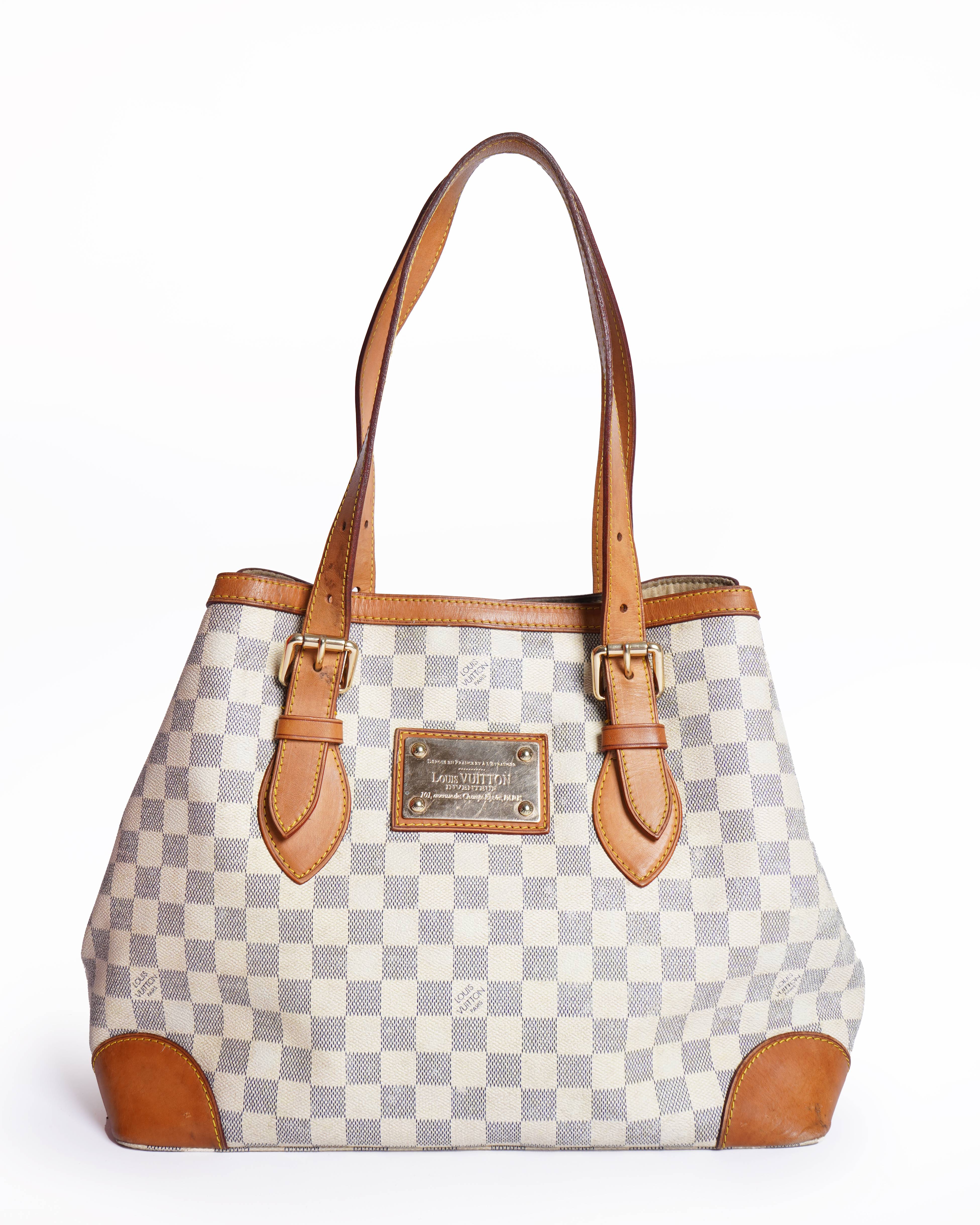 Louis vuitton beige damier azur medium hampstead pm bag