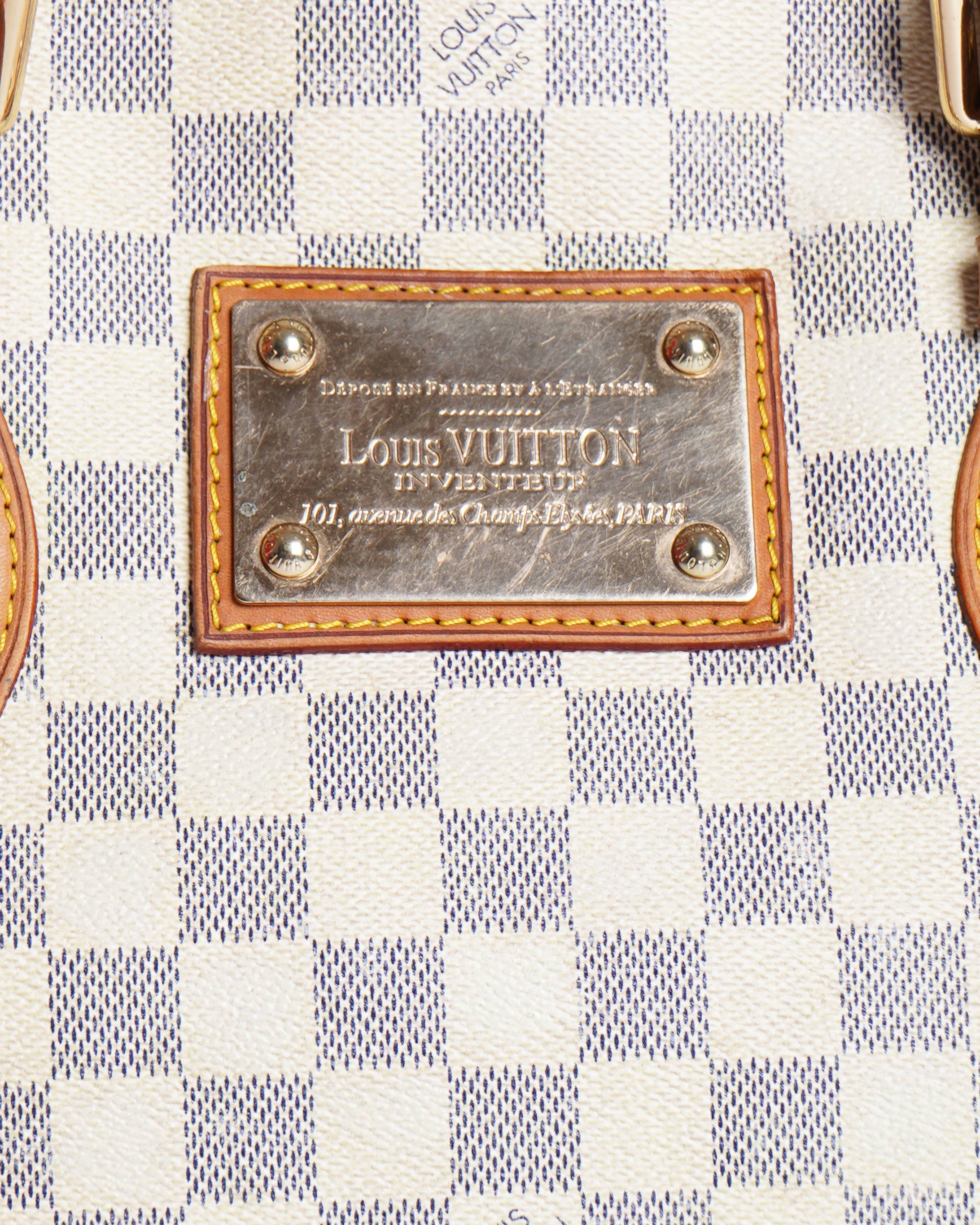 Louis vuitton beige damier azur medium hampstead pm bag