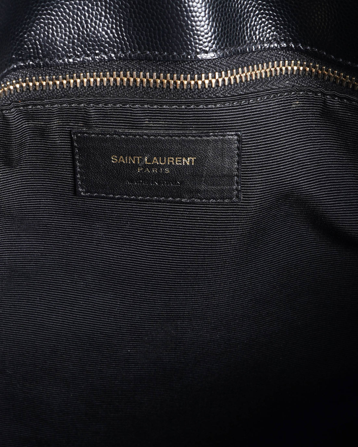 Saint Laurent Black Matelasse Leather Cassandre Shopper Tote
