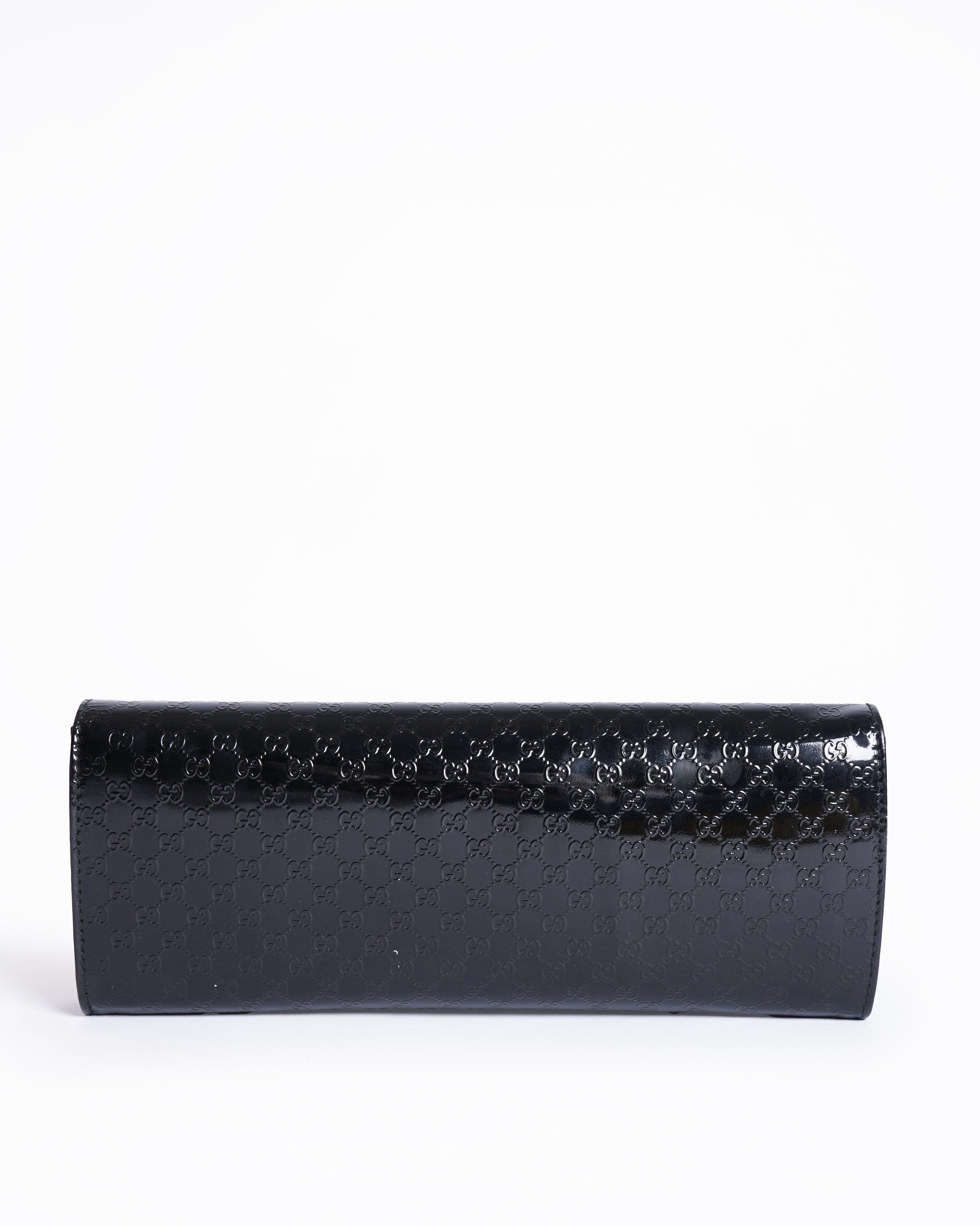 Gucci microguccissima patent leather long wallet in black