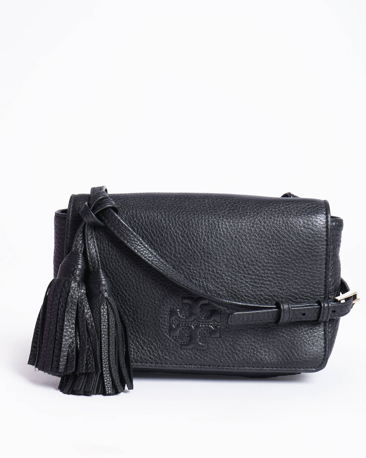 Tory burch black leather crossbody bag