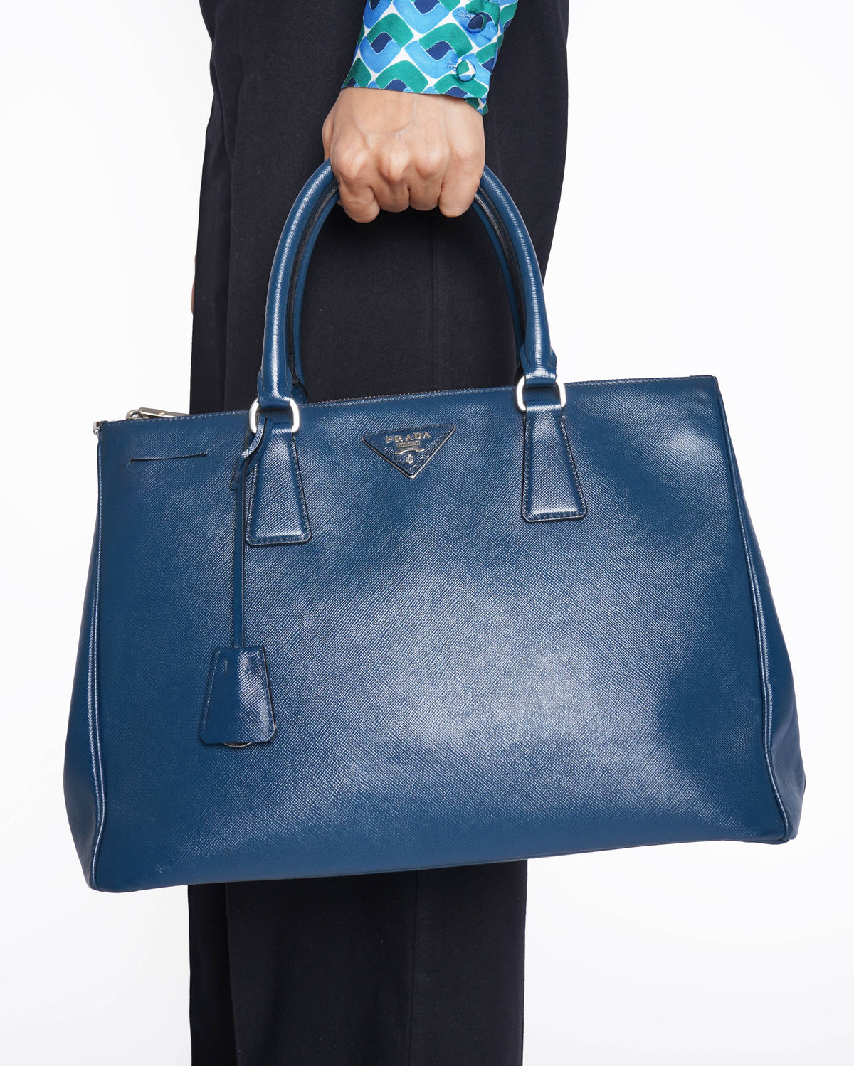 Prada Galleria Saffiano Leather Handbag In Midnight Blue
