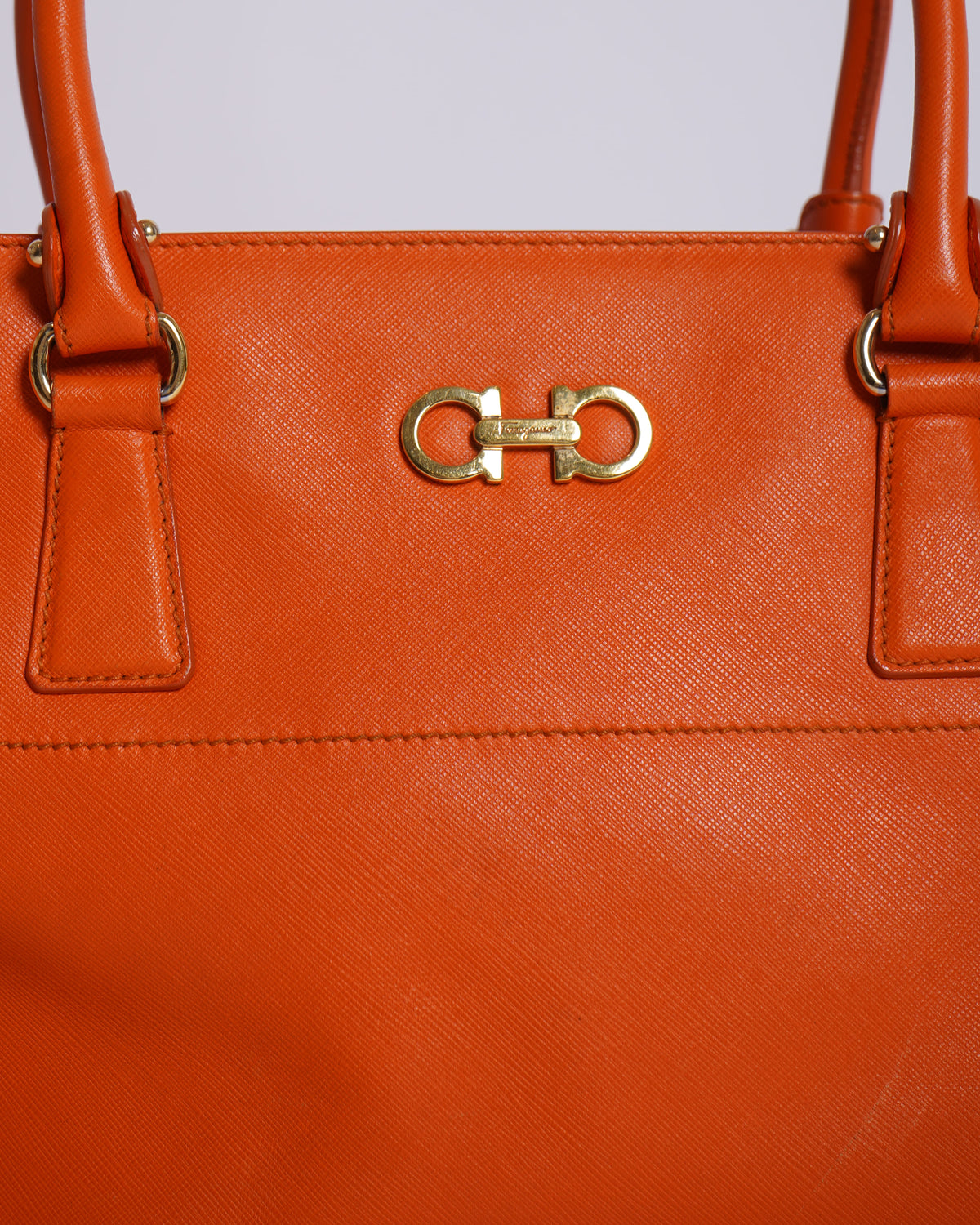 Salvatore Ferragamo Orange Gancio Tote