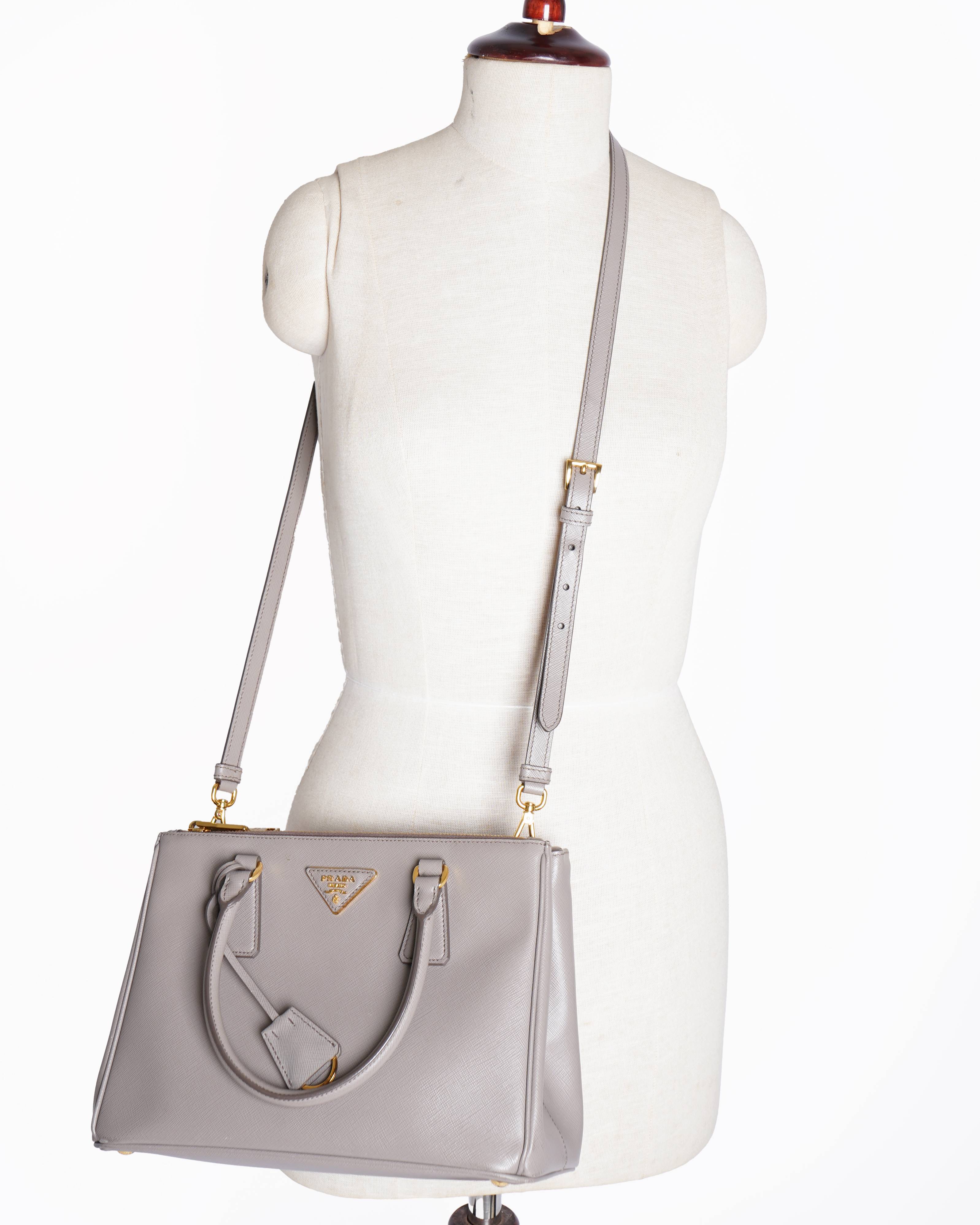 Prada wisteria small galleria saffiano leather shoulder bag