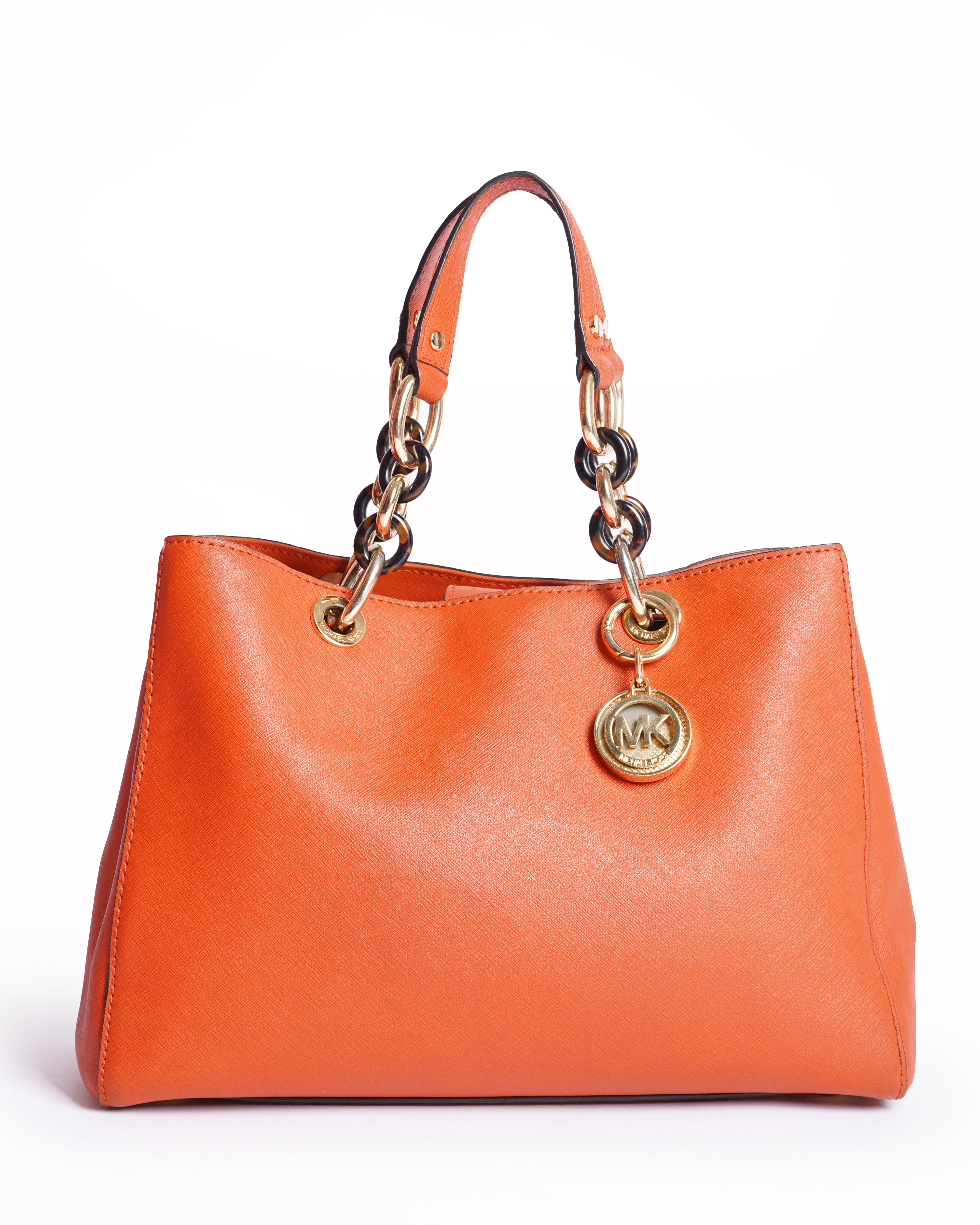 Michael kors cynthia orange saffiano leather satchel