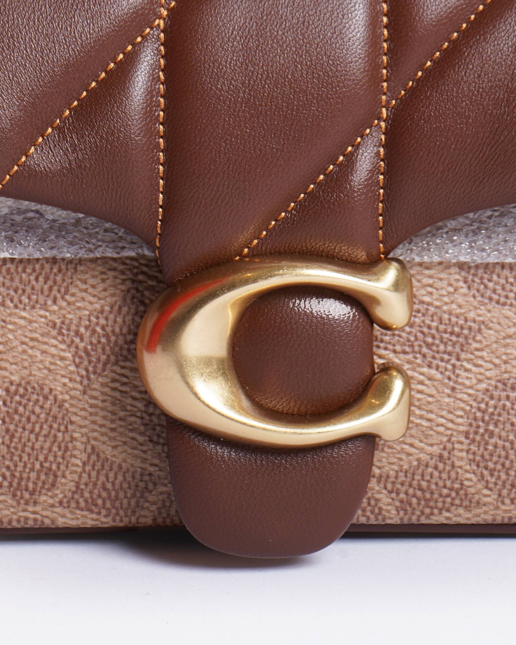 New Coach Tabby Shoulder Bag Signature Canvas With Quilting