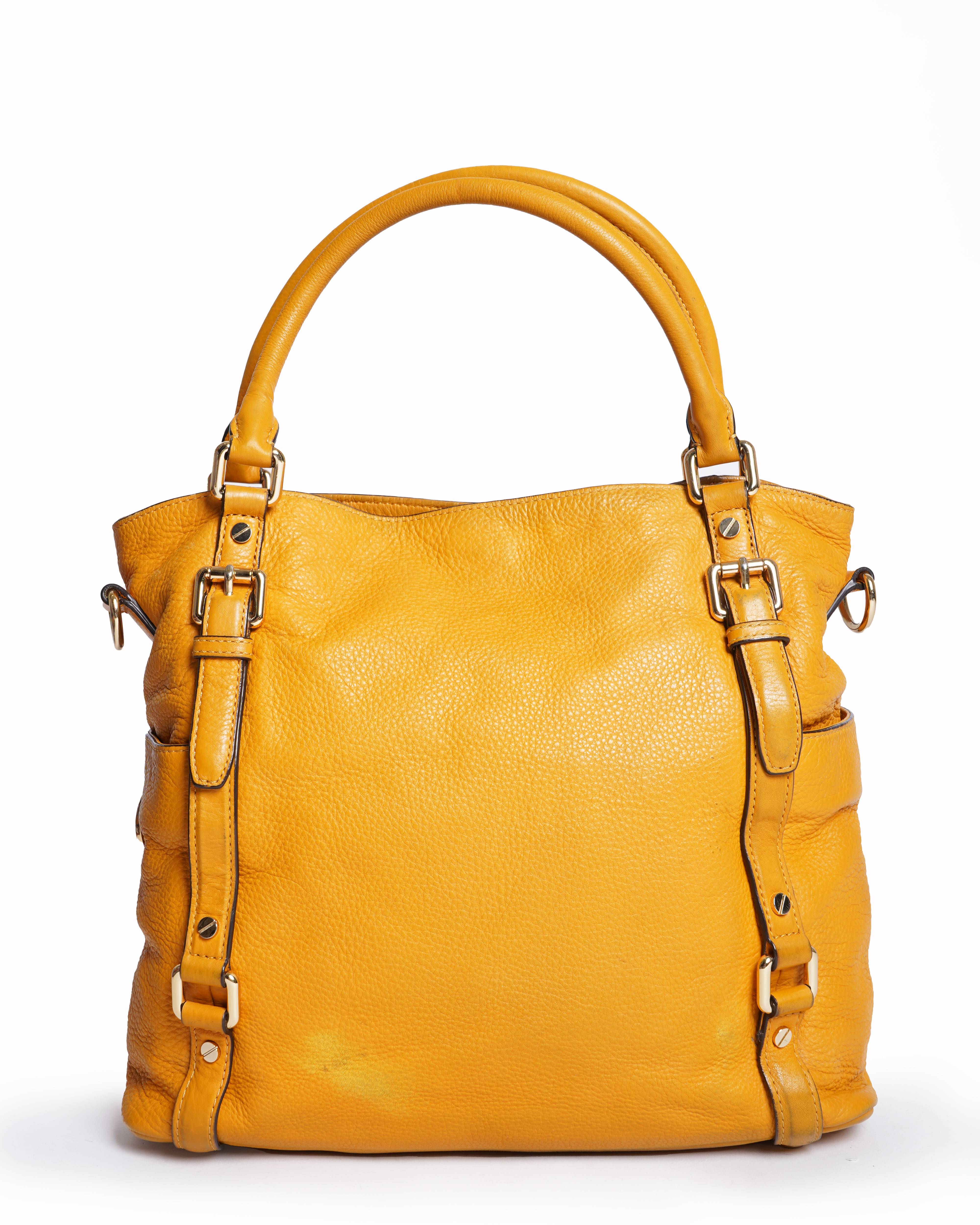 Michael Kors mustard yellow tote bag
