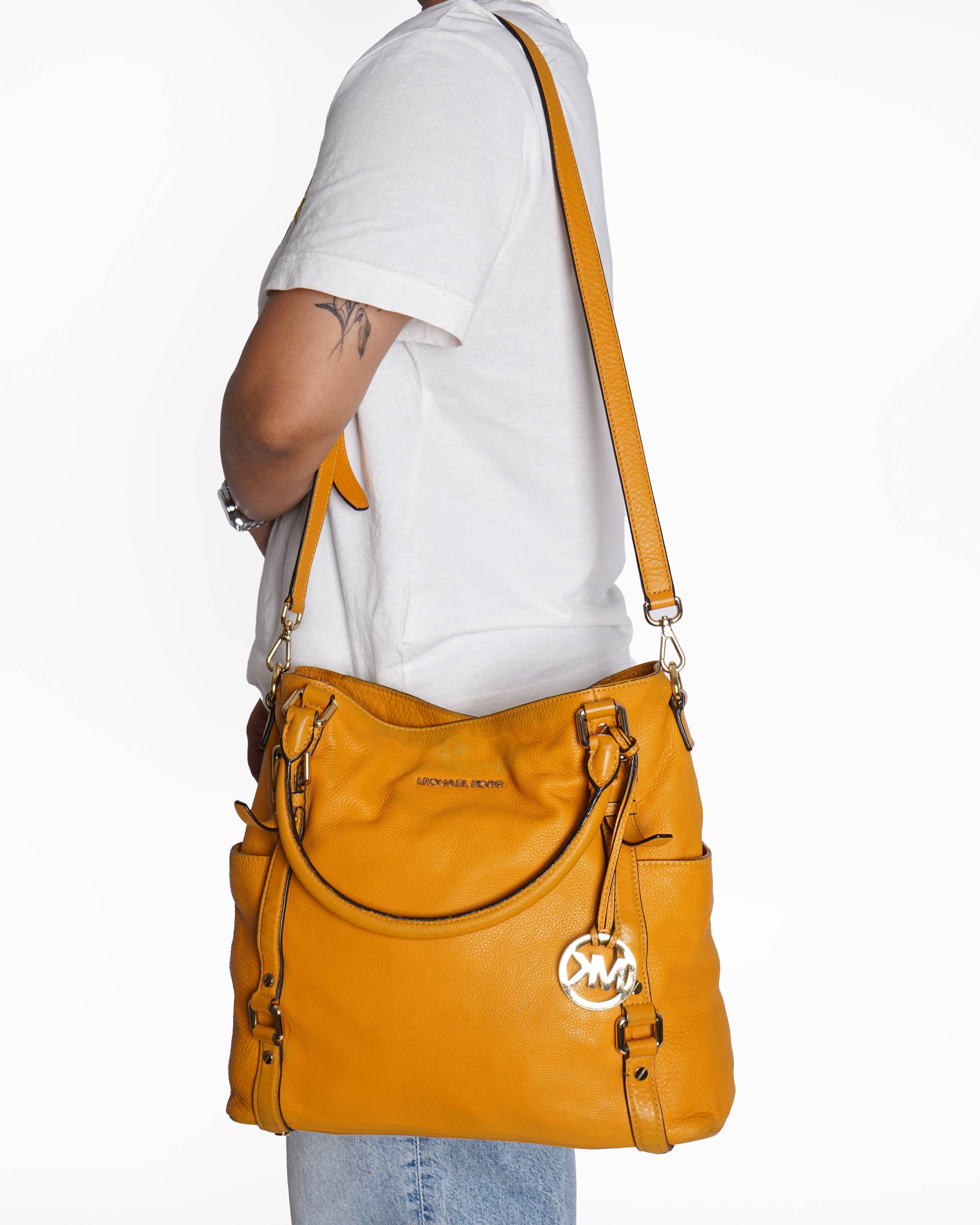 Michael Kors mustard yellow tote bag