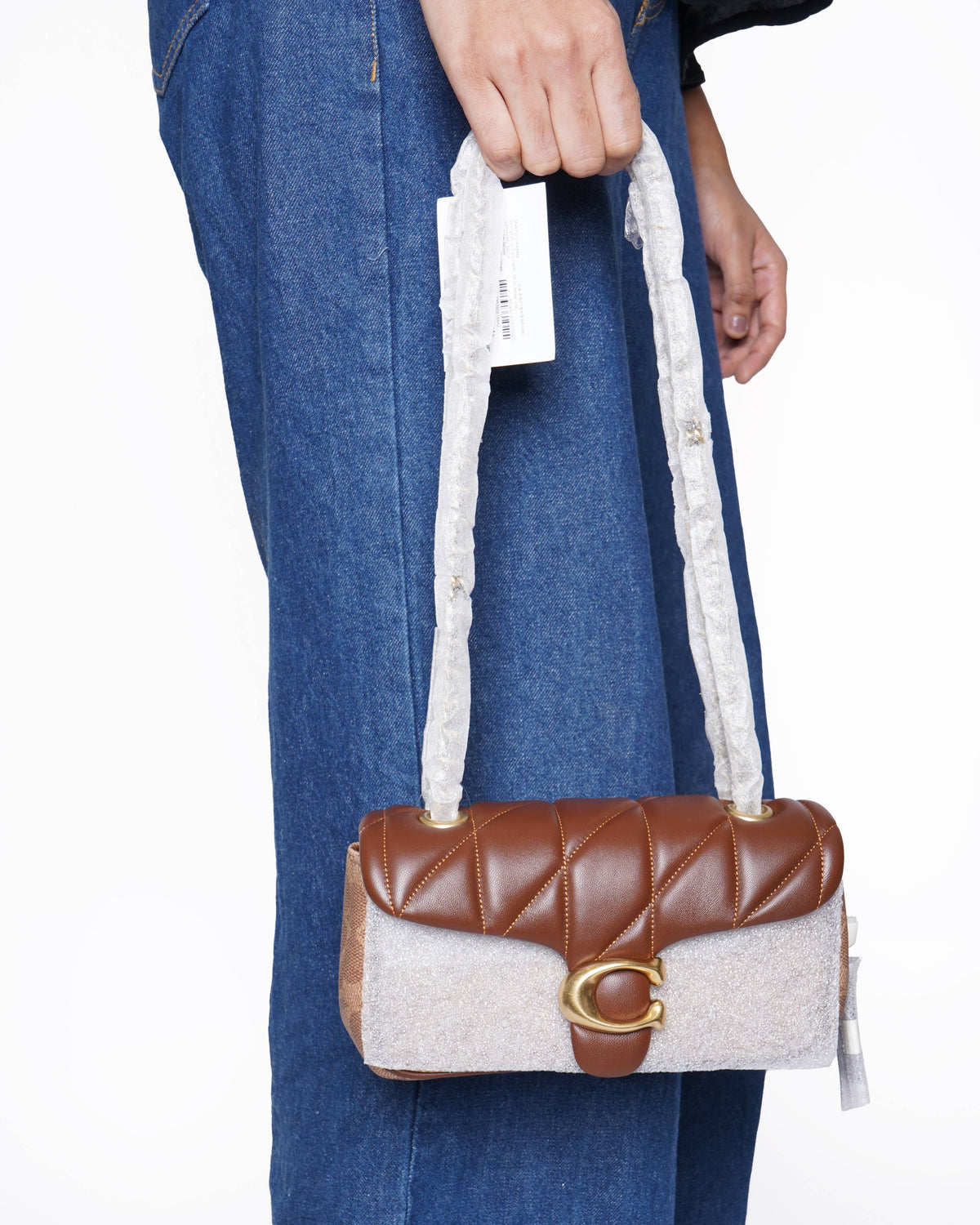 New Coach Tabby Shoulder Bag Signature Canvas With Quilting