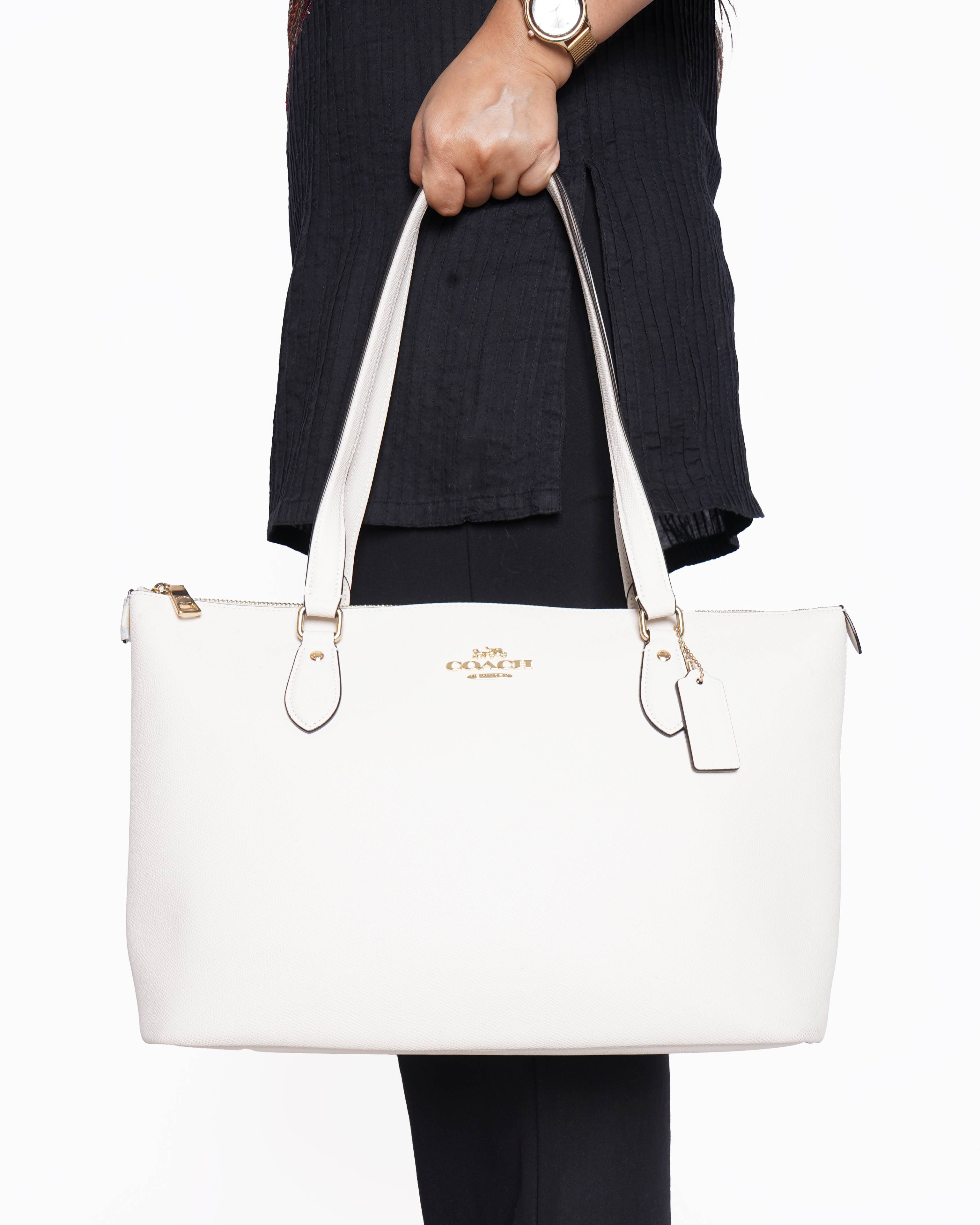 New Coach gallery tote in crossgrain leather
